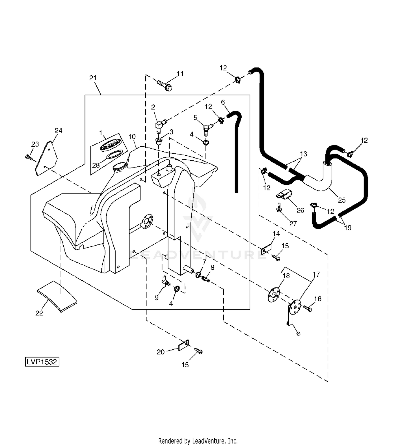 FUEL TANK & HOSES: Fuel And Air Tractor