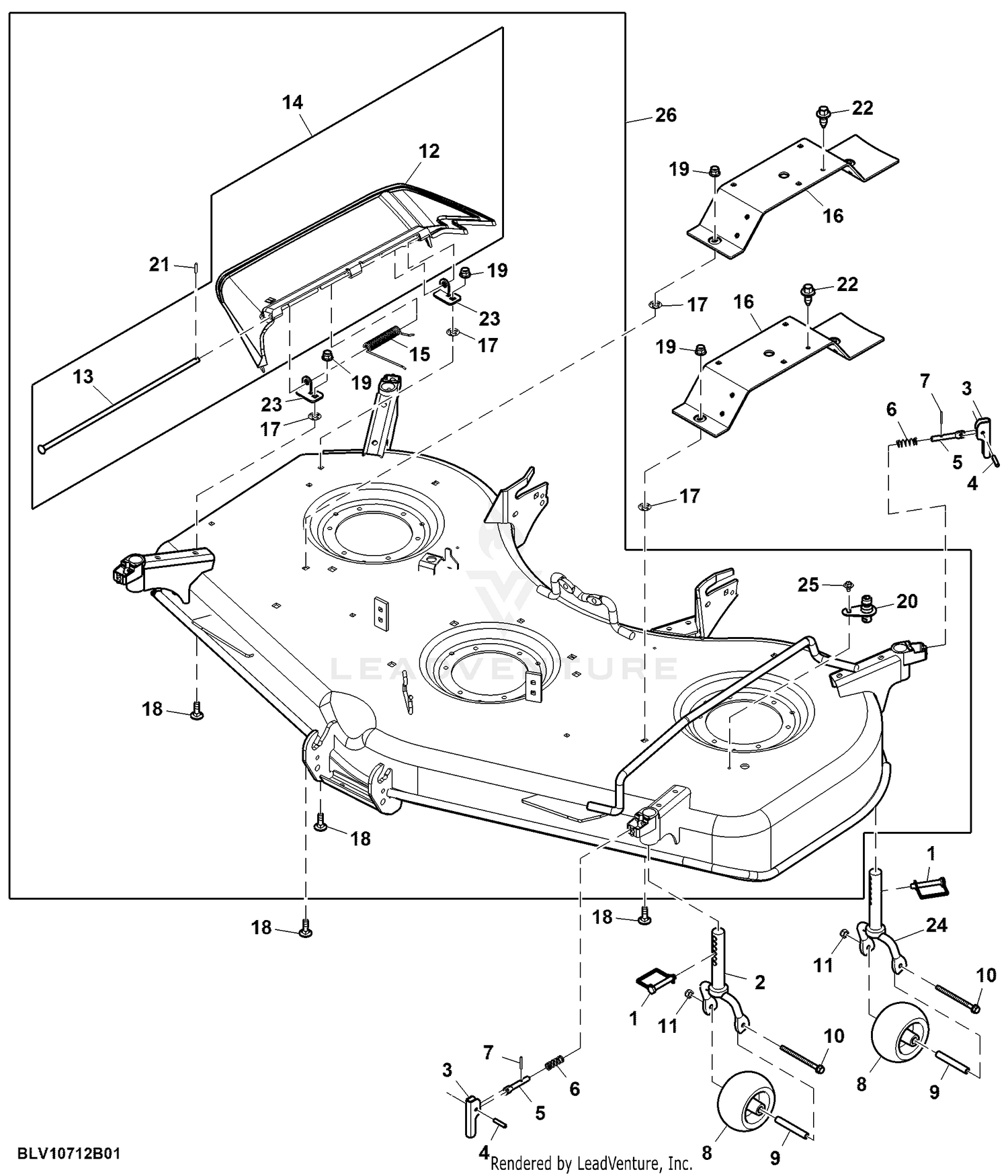 John deere mower 2025 deck parts 60 inch