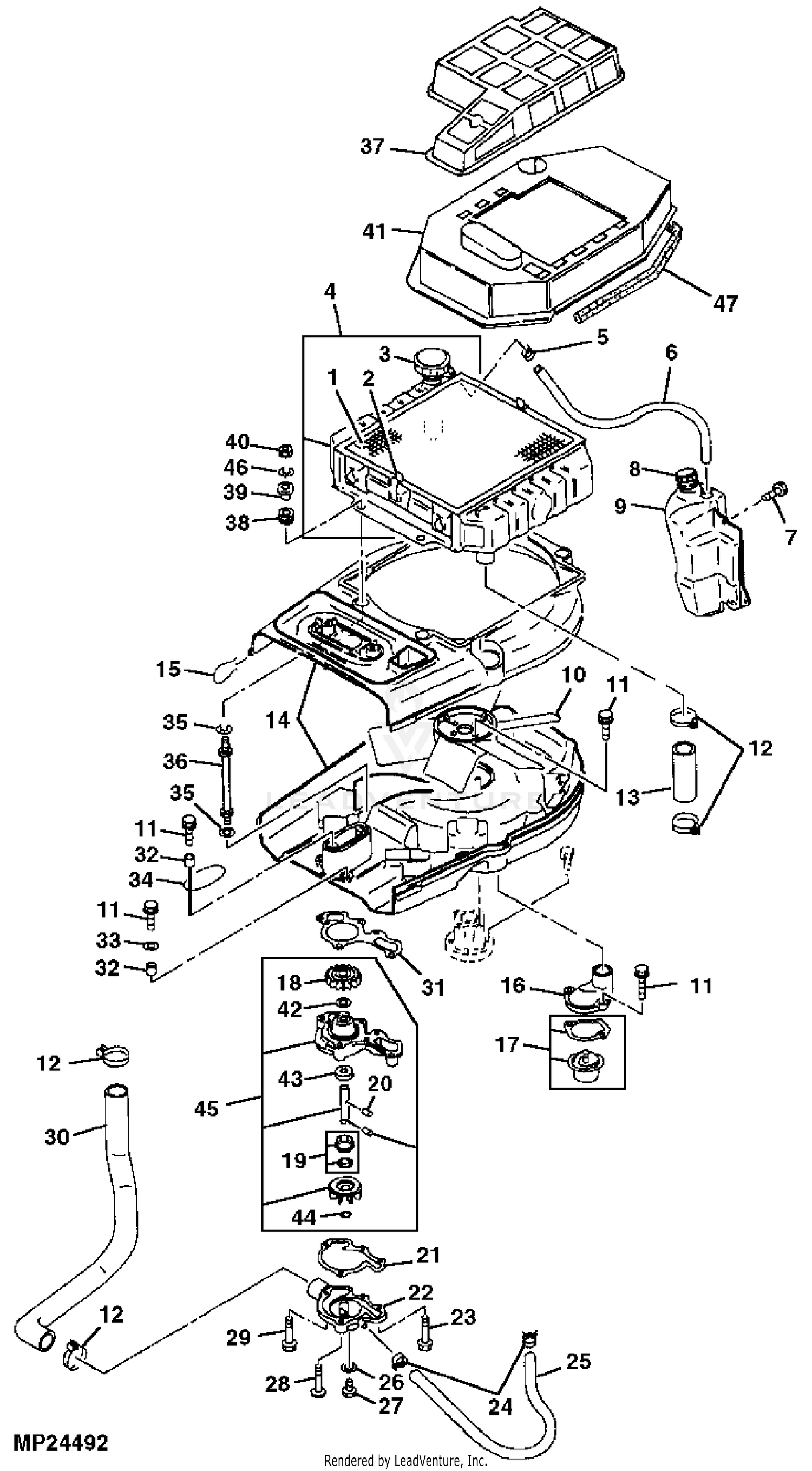 John deere lx188 discount mower deck parts