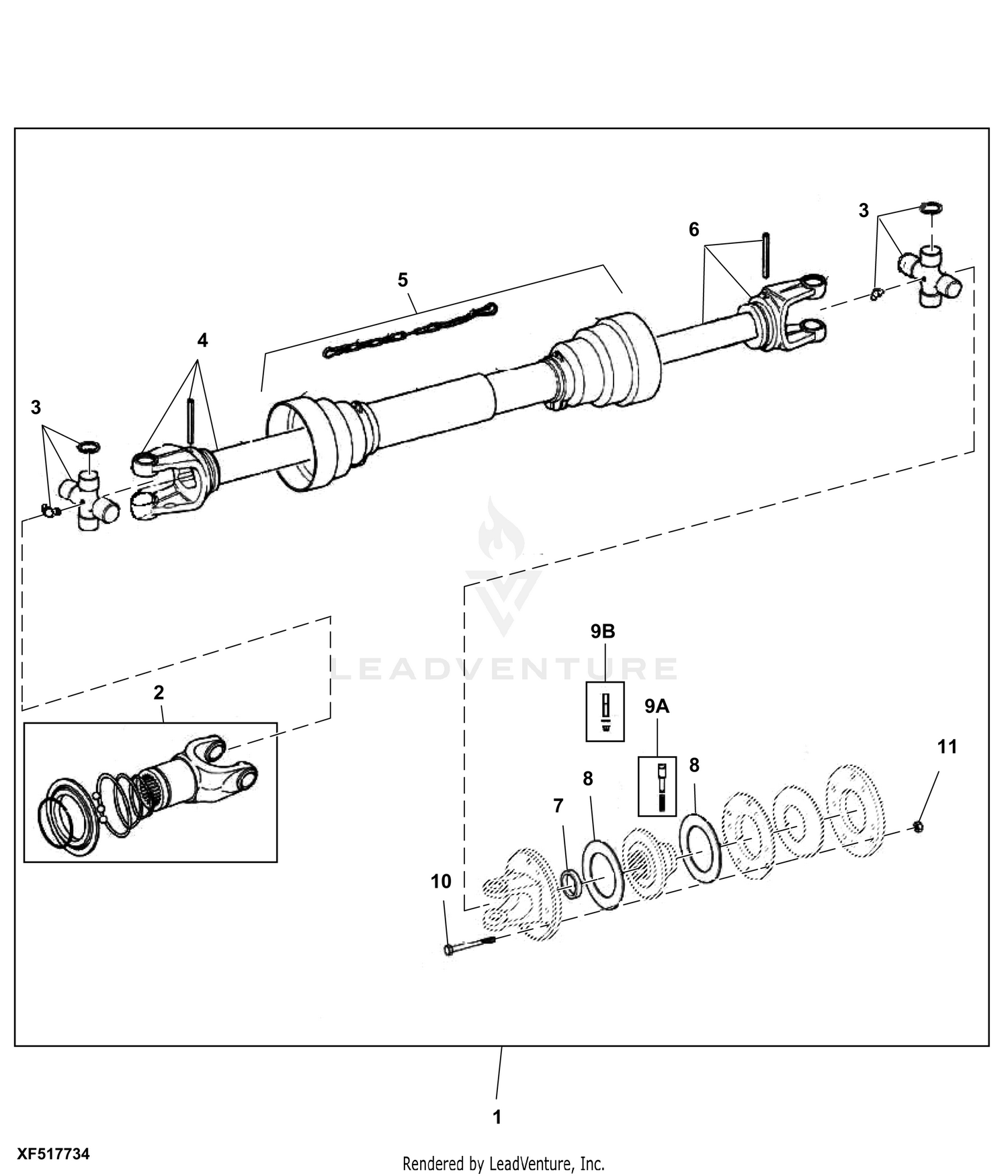 John Deere 1020 PTO Bearing Housing  Quill - R47514
