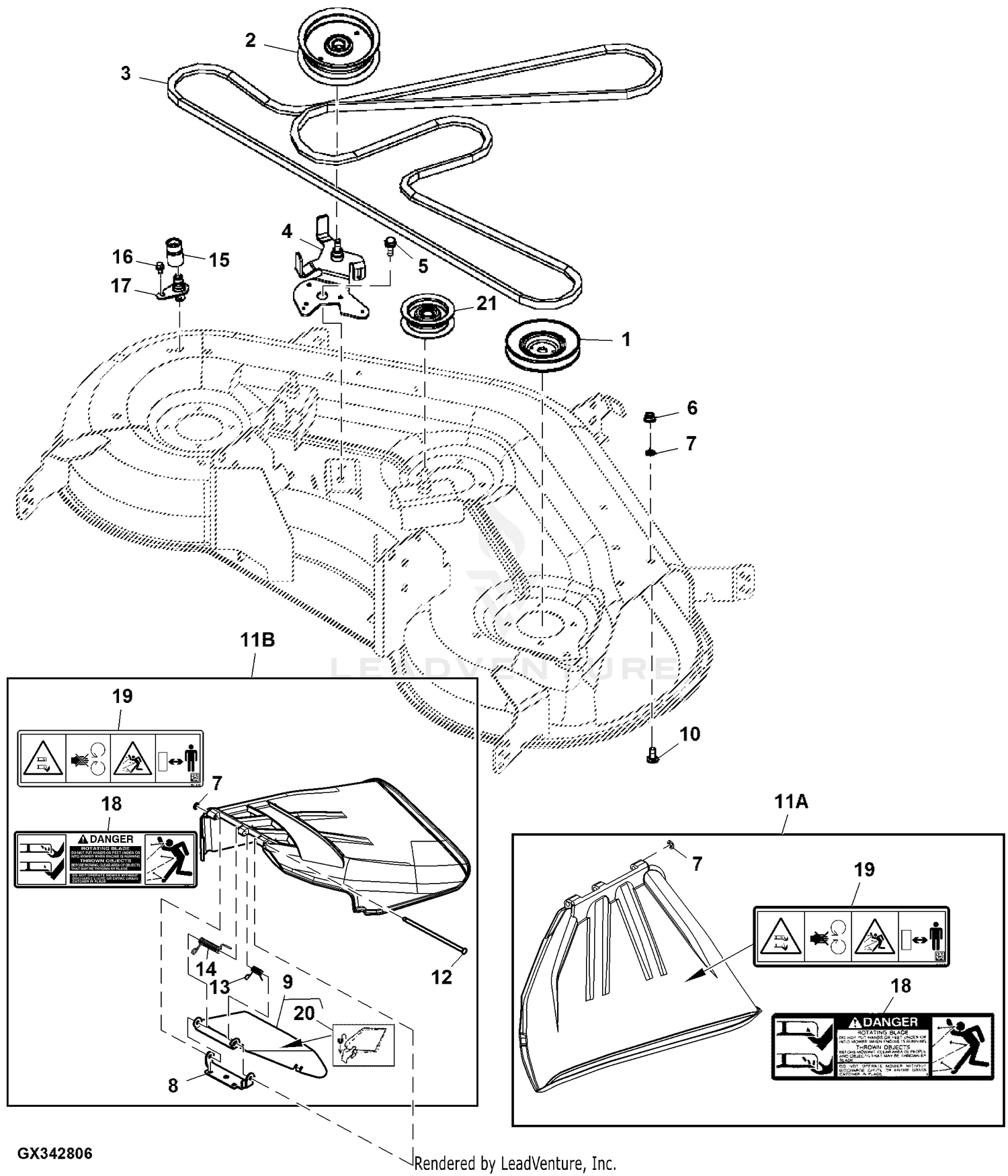 John deere discount d140 mower belt