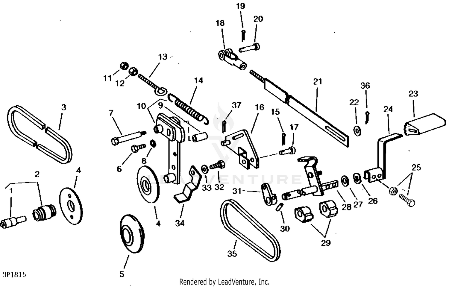 John Deere 214 TRACTOR PC1473 VARIATOR CLUTCH DRIVE BELTS 210 212 214 AND 216 200 210 212 214 AND 216 LAWN GARDEN TRACTORS