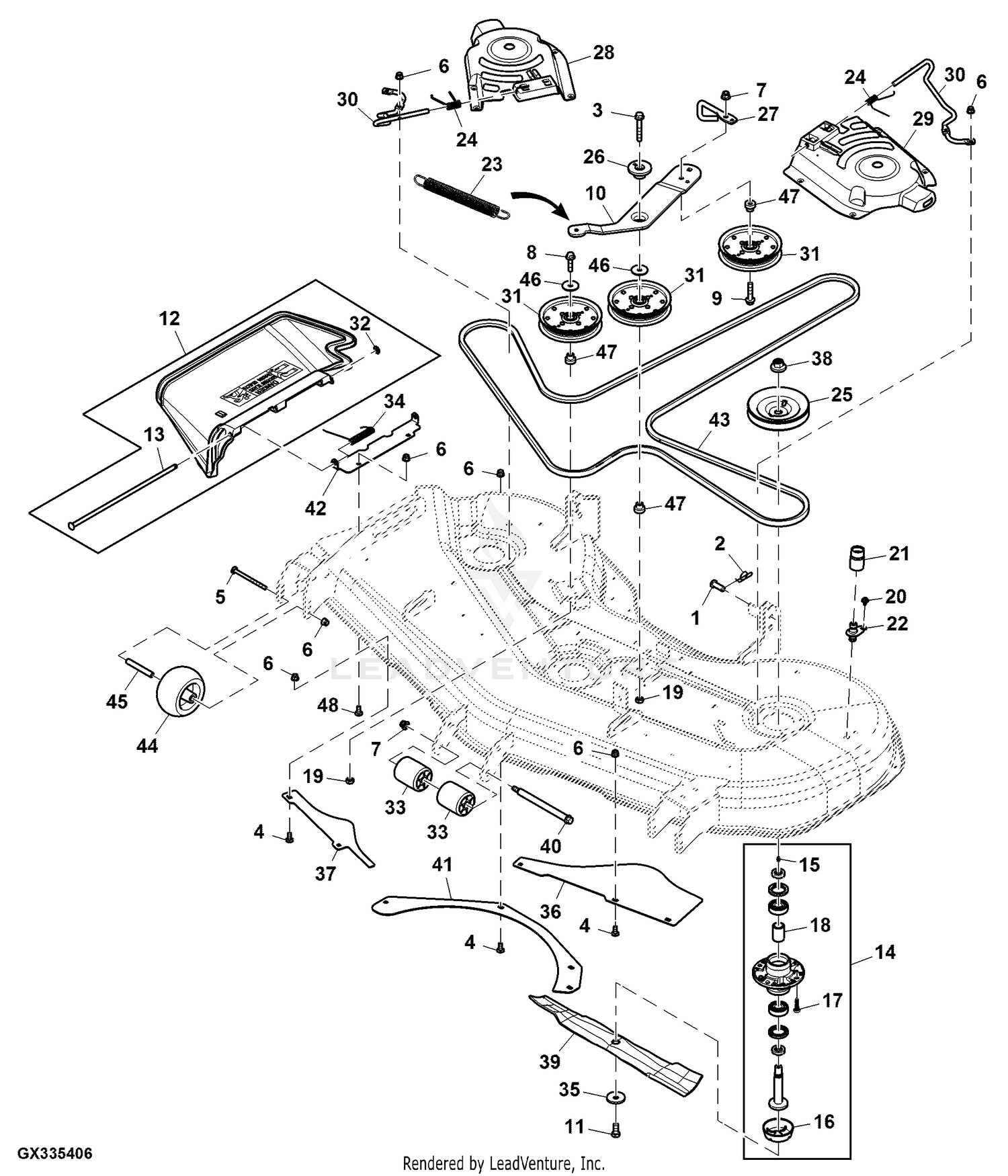 John deere 62 inch zero outlet turn