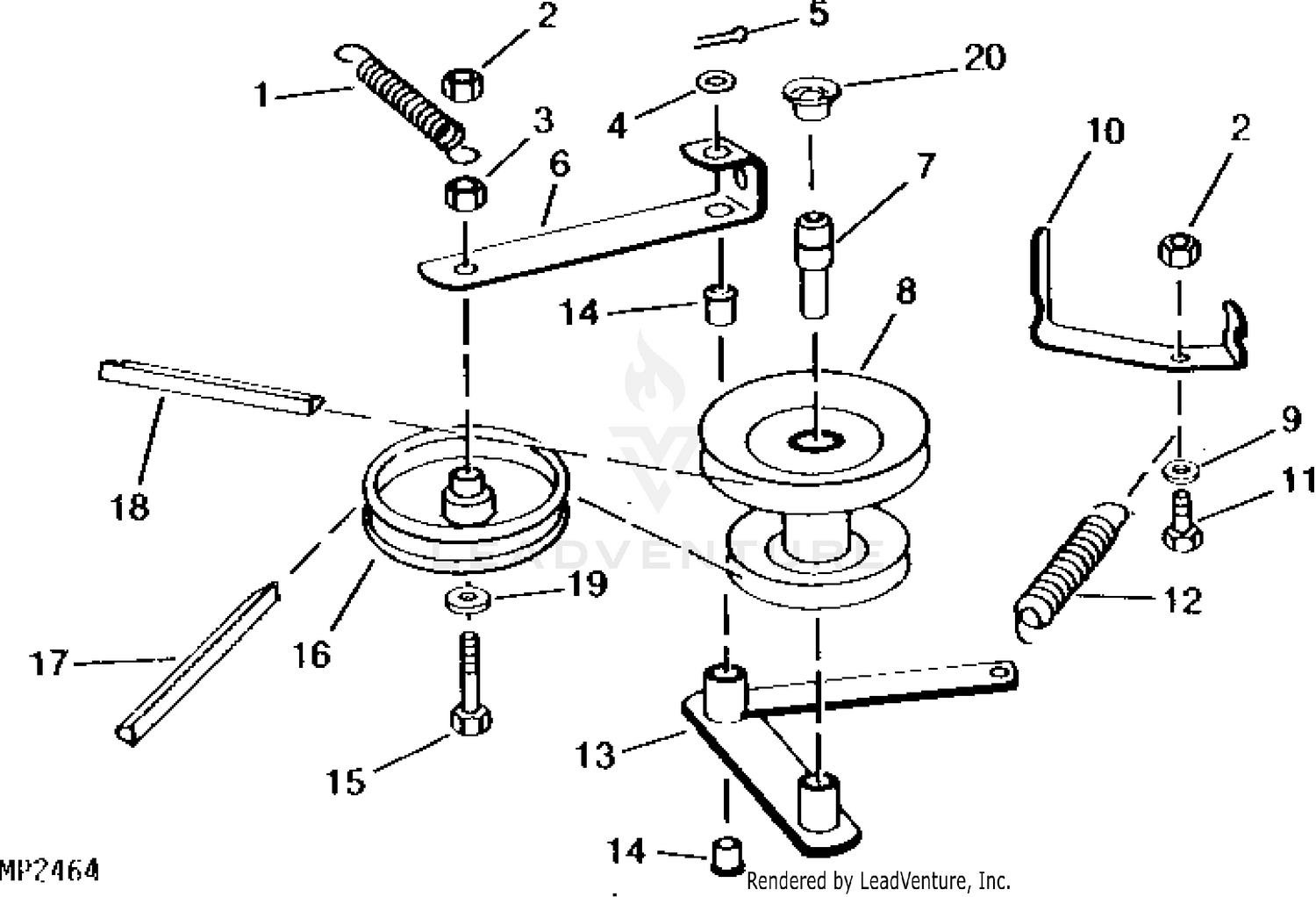 John deere 111 drive belt size sale