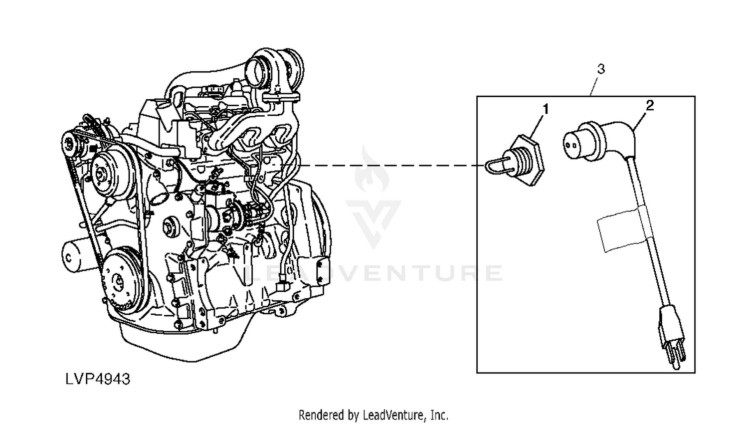 John Deere 5510 TRACTOR -PC2616 ENGINE COOLANT HEATER: Engine