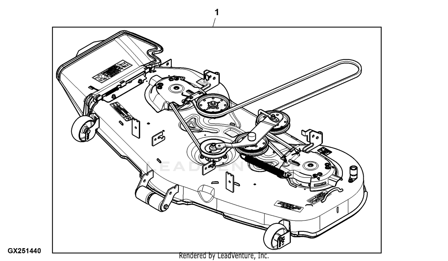 John Deere Mower Deck and Lift Linkage Attachment Mower Deck Accel Deepa 54 inch