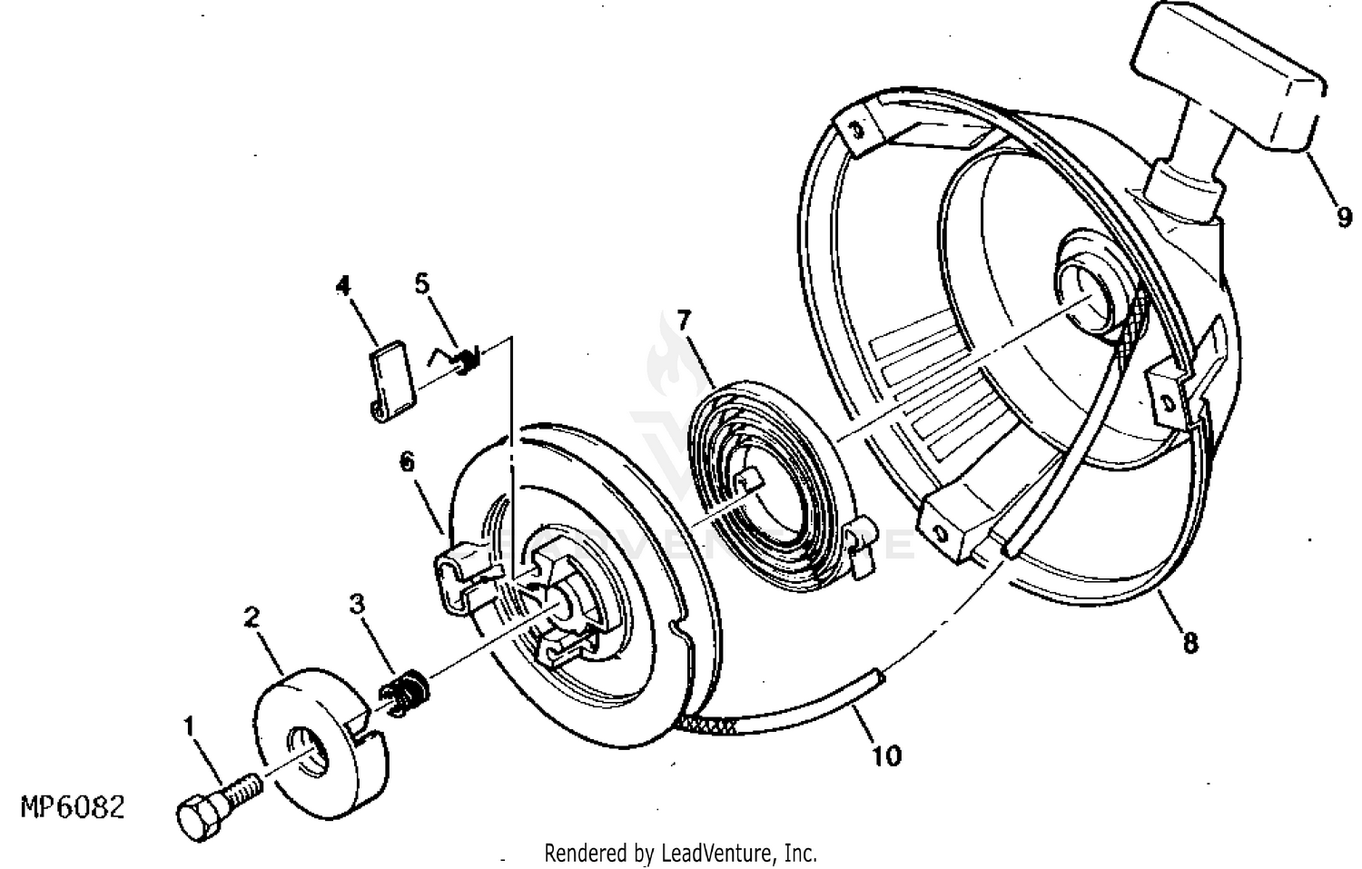 Hand crank starter kit (recoil replacement)