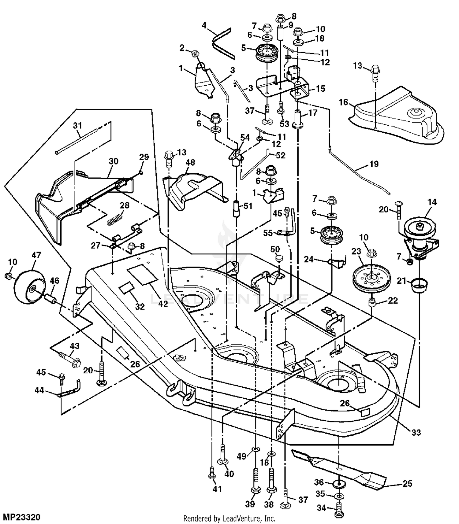 Lt166 46 inch online deck belt