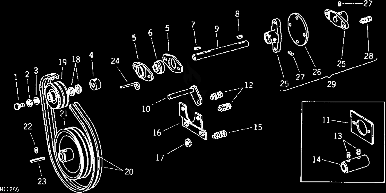 John deere 140 discount mower deck belt diagram