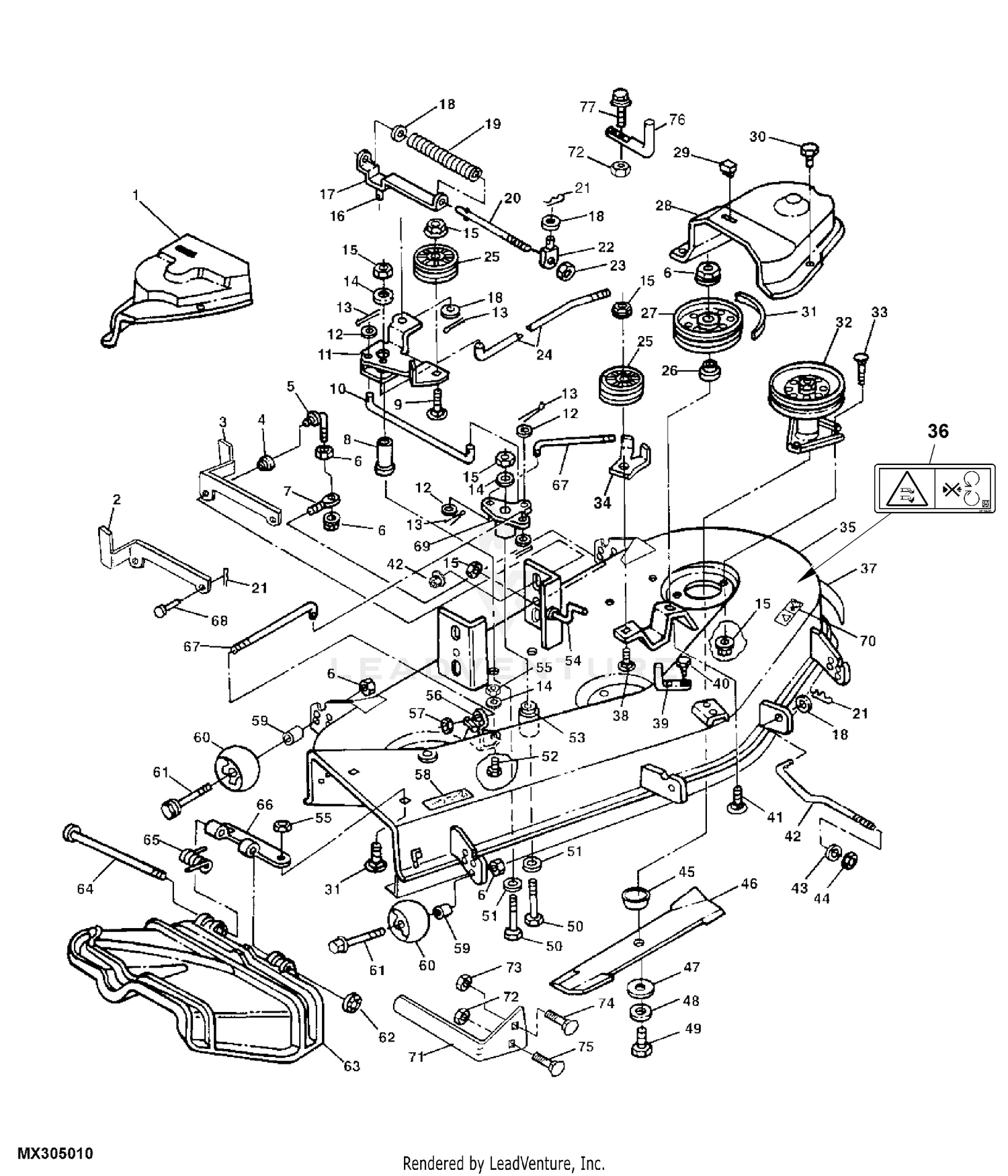 John deere 46 inch mower deck shop