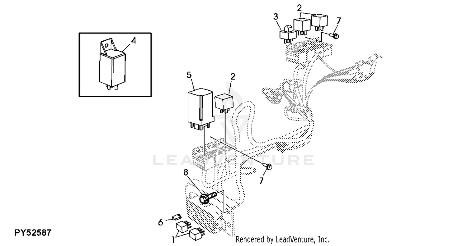 BRACKET, FUSE BOX (5045E,5055E,5065E) - 拖拉机John Deere 5065E - TRACTOR -  5045D,5045E,5055D,5055E,5065E,5075E Tractors  (5045B,5045U,5055B,5055U,5065U,5075U) (North American Version) 电气系统BRACKET, FUSE  BOX (5045E,5055E,50