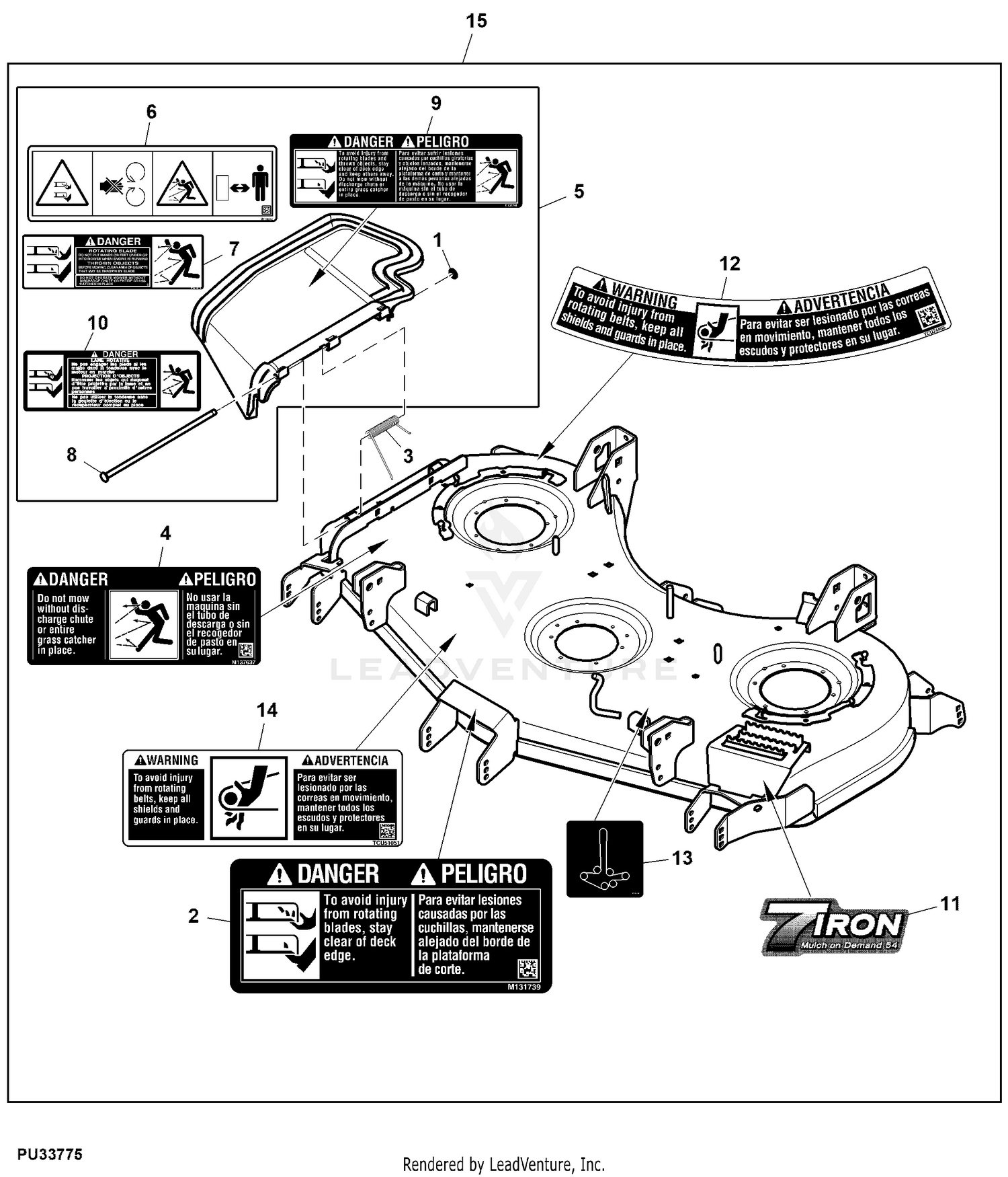 John deere mower best sale deck parts 54 inch