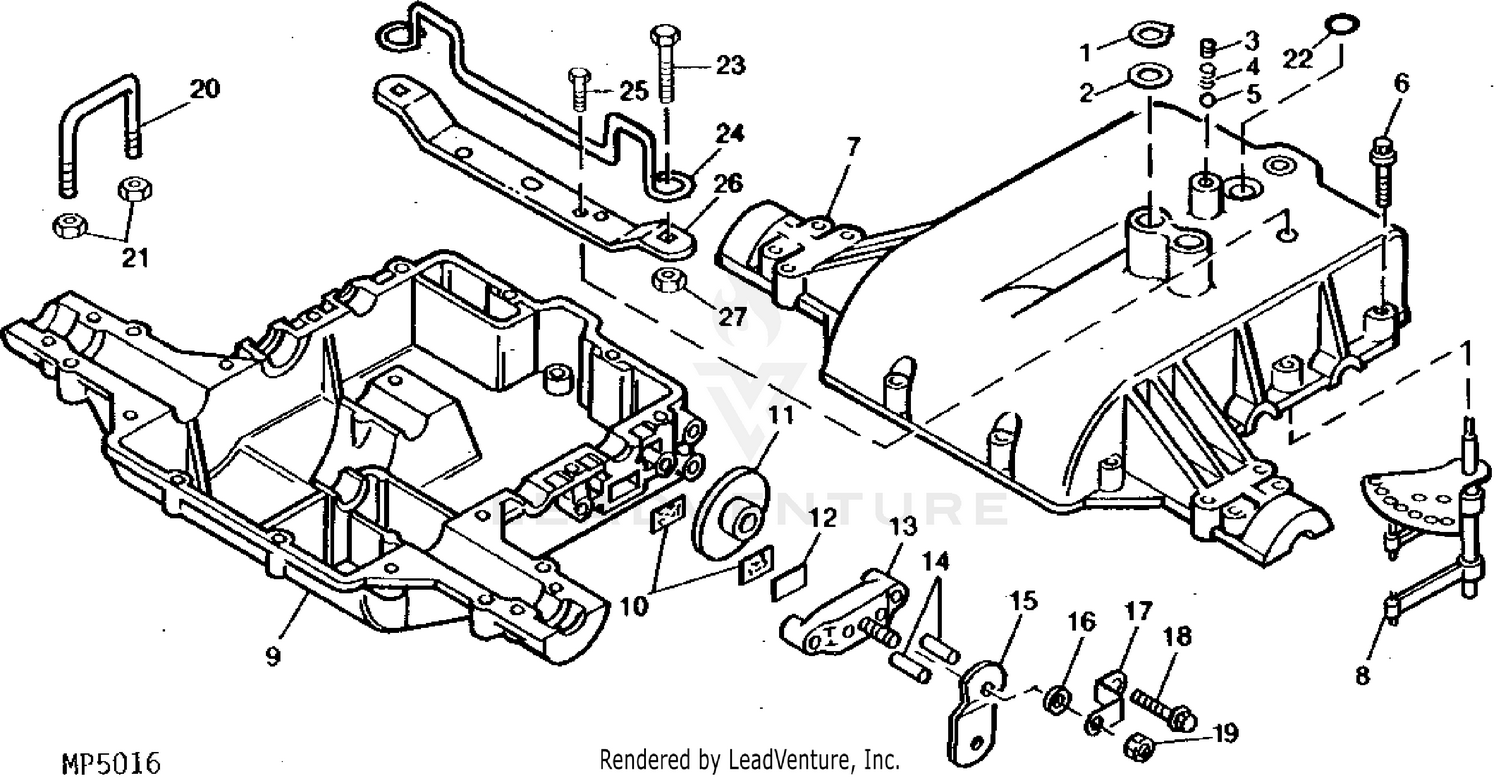 John Deere 170 Lawn Tractor PC2056 TRANSAXLE COVERS SHIFTER ROD POWER TRAIN 170 180