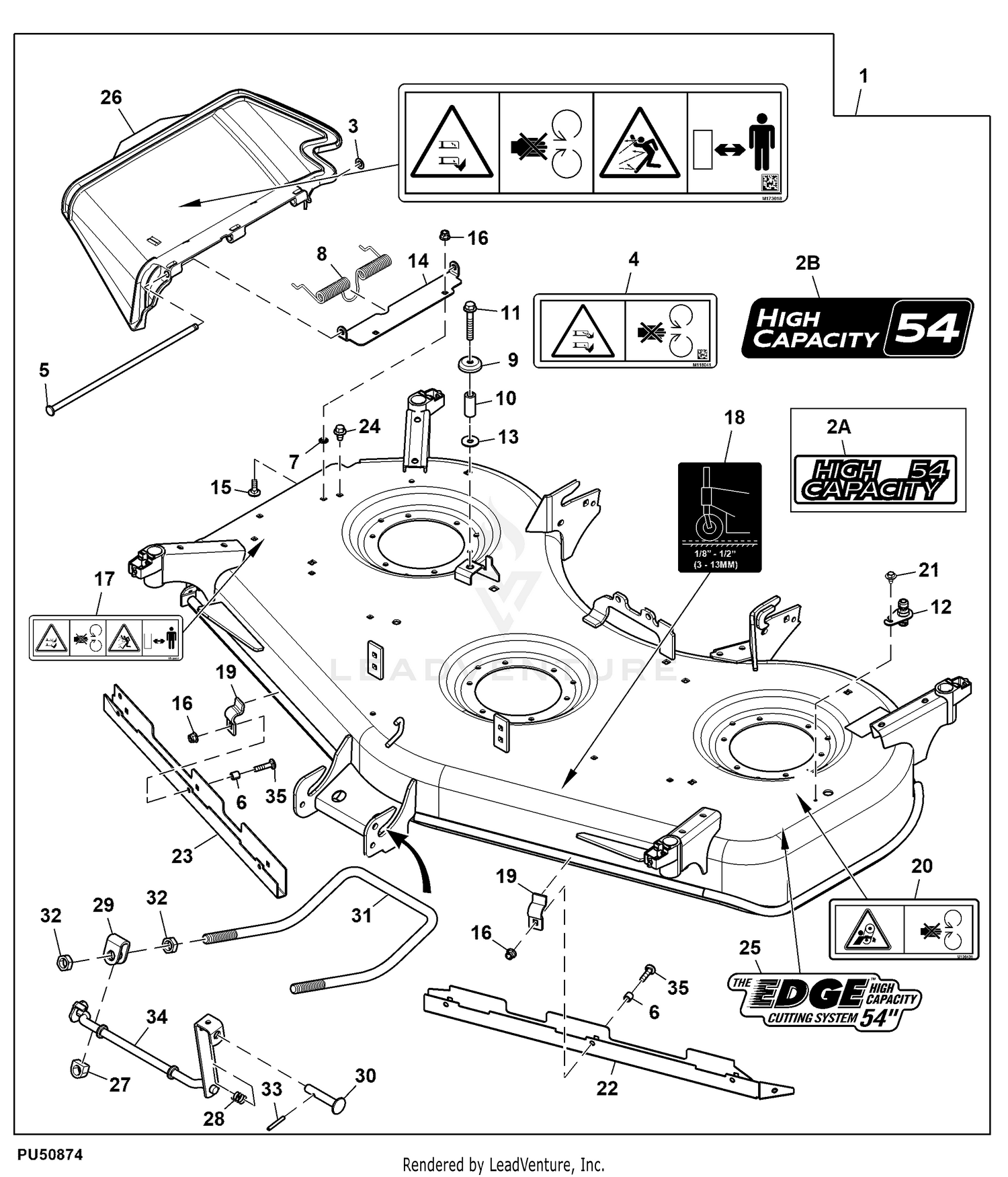 Kubota 54 inch mower best sale deck parts