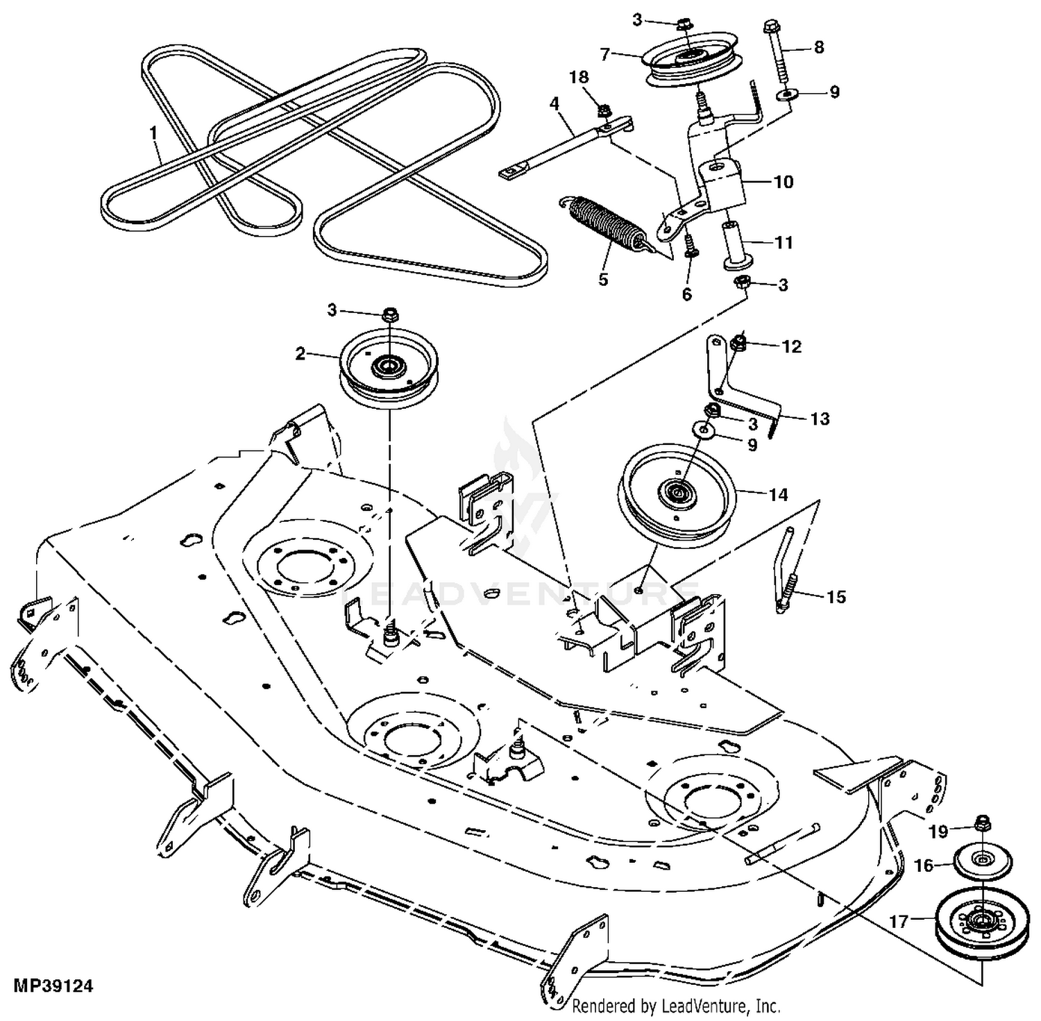 John deere 48c discount mower deck parts