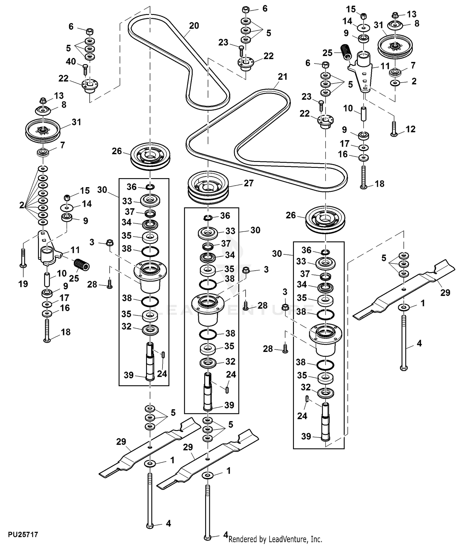 9904 Crankshaft With Taper Nose / Bearings - 引擎，POWERTECH John