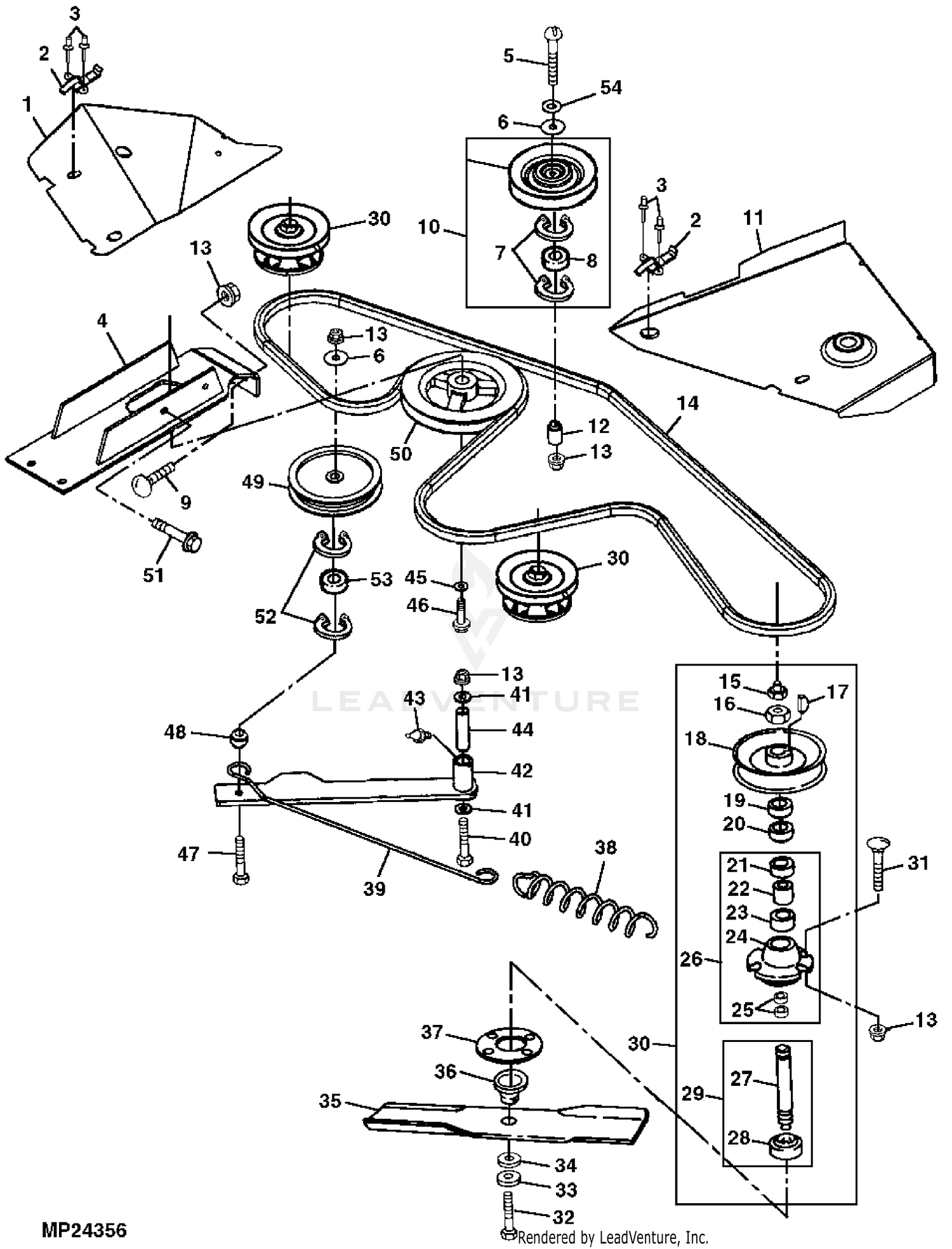 John deere 60 inch mower deck belt clearance diagram