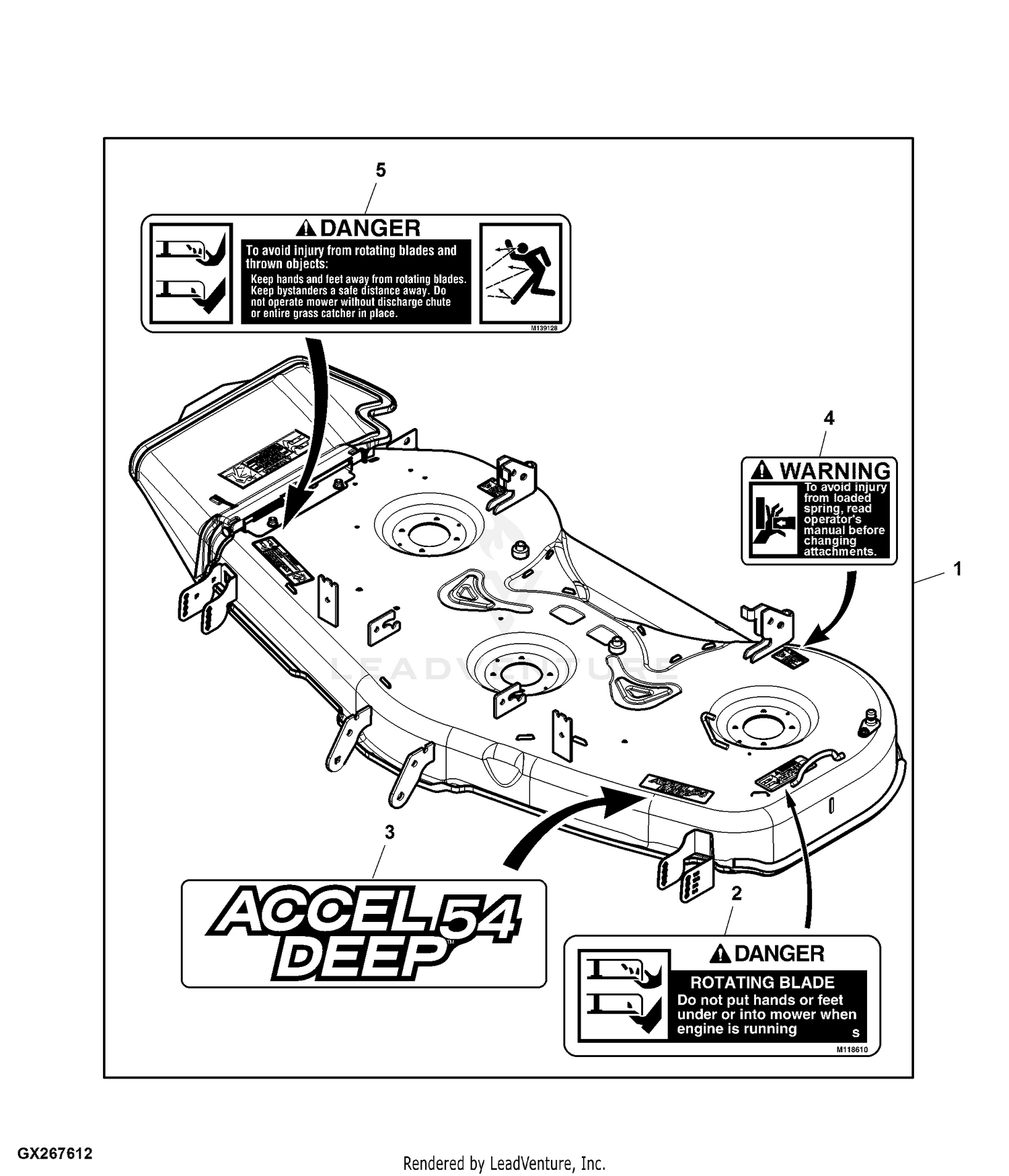 John Deere Z525E ZTrak Mower Z525E ZTrak Mower PC12790 Mower Deck