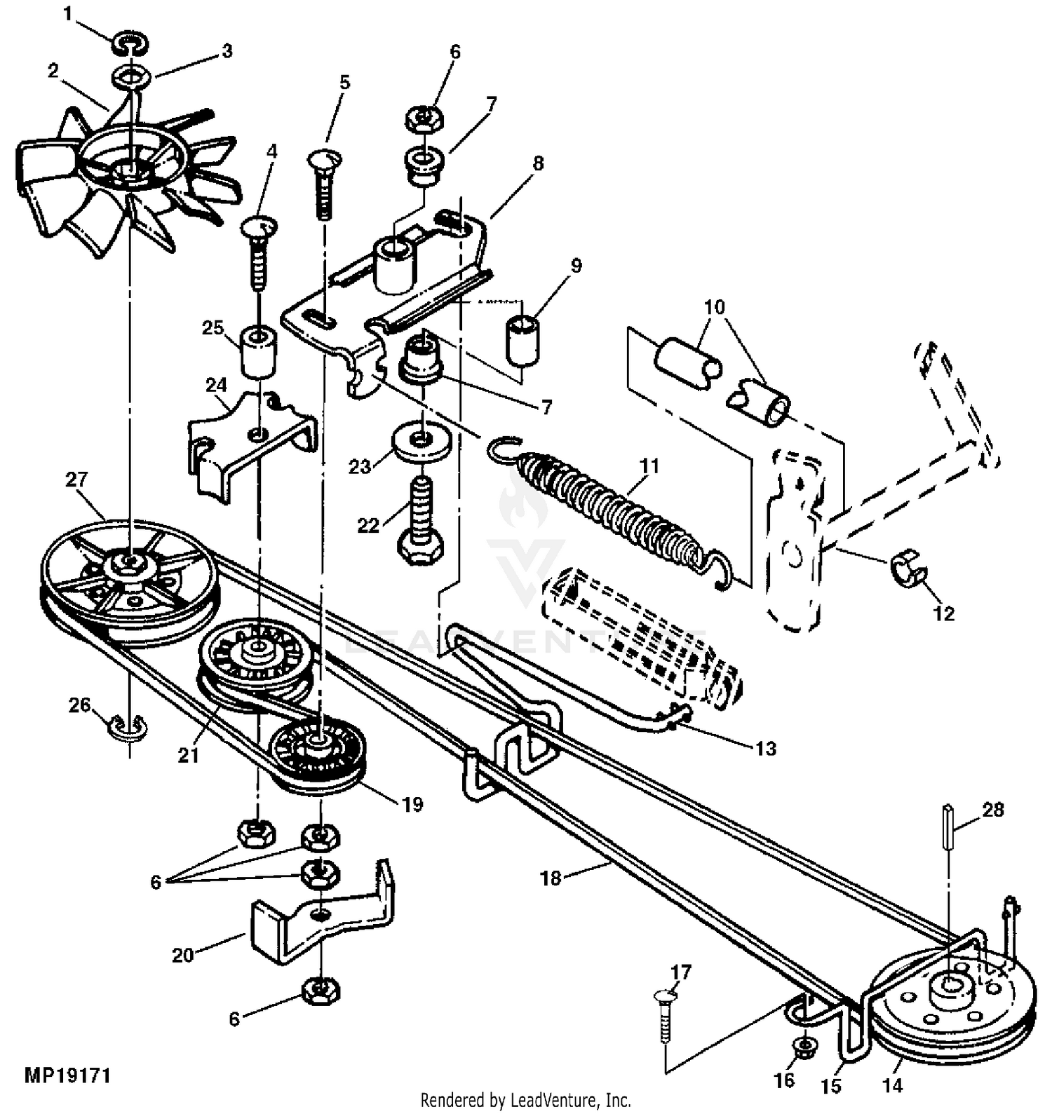 John deere sabre shop drive belt diagram