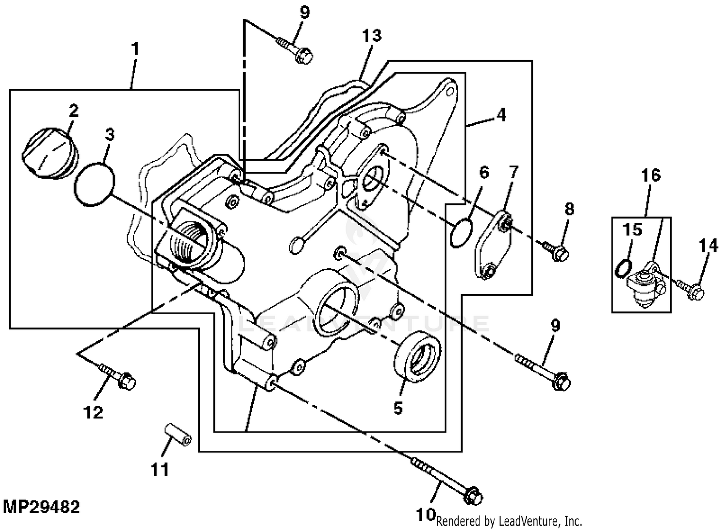 John Deere 2210 Right Gear Case Part Number LVA801000 for sale online 