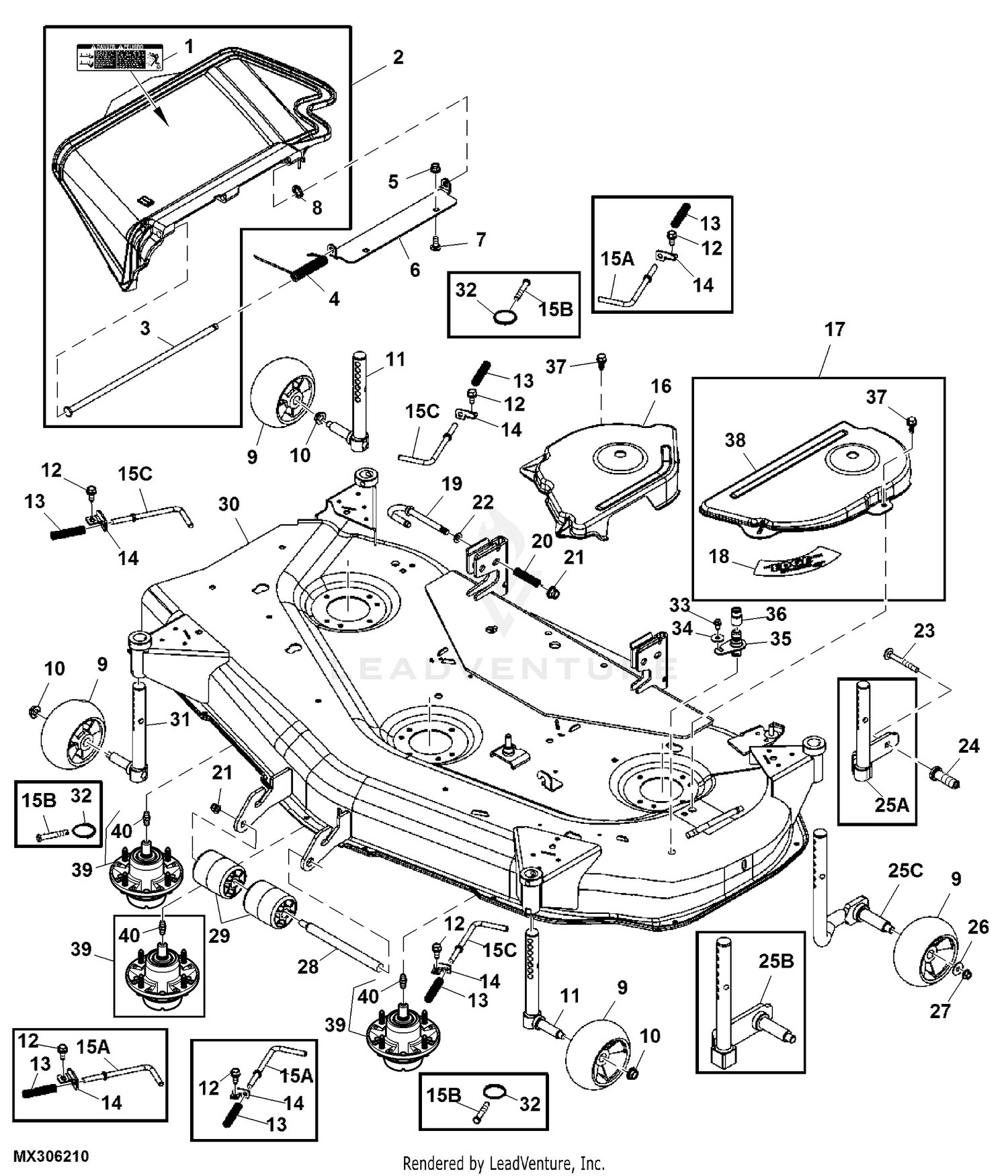 John deere 320 mower deck 2024 parts