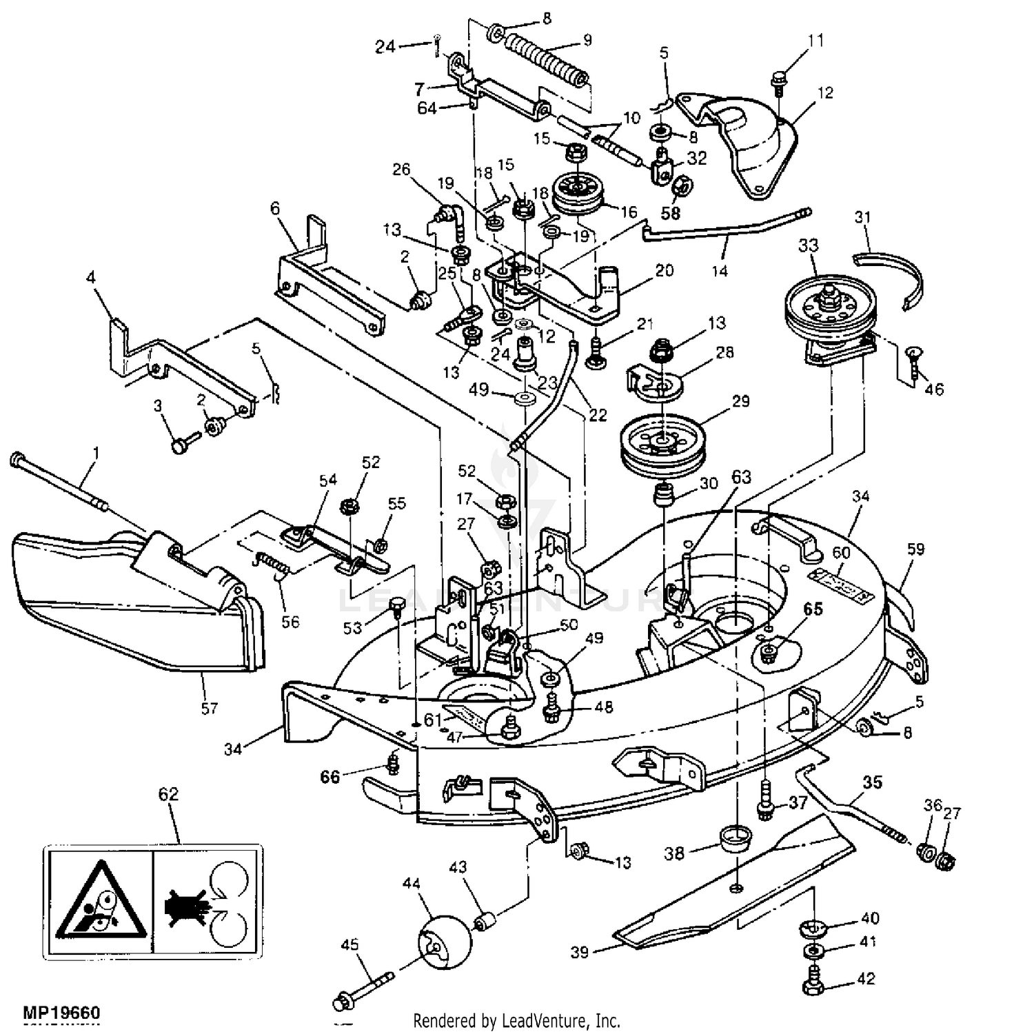 John deere discount sabre deck parts