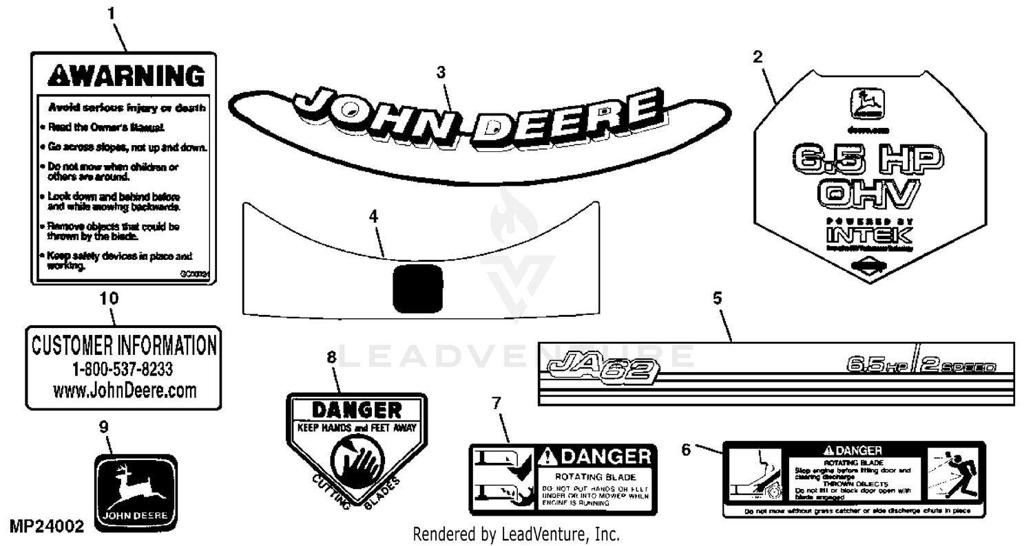 John deere ja62 discount parts