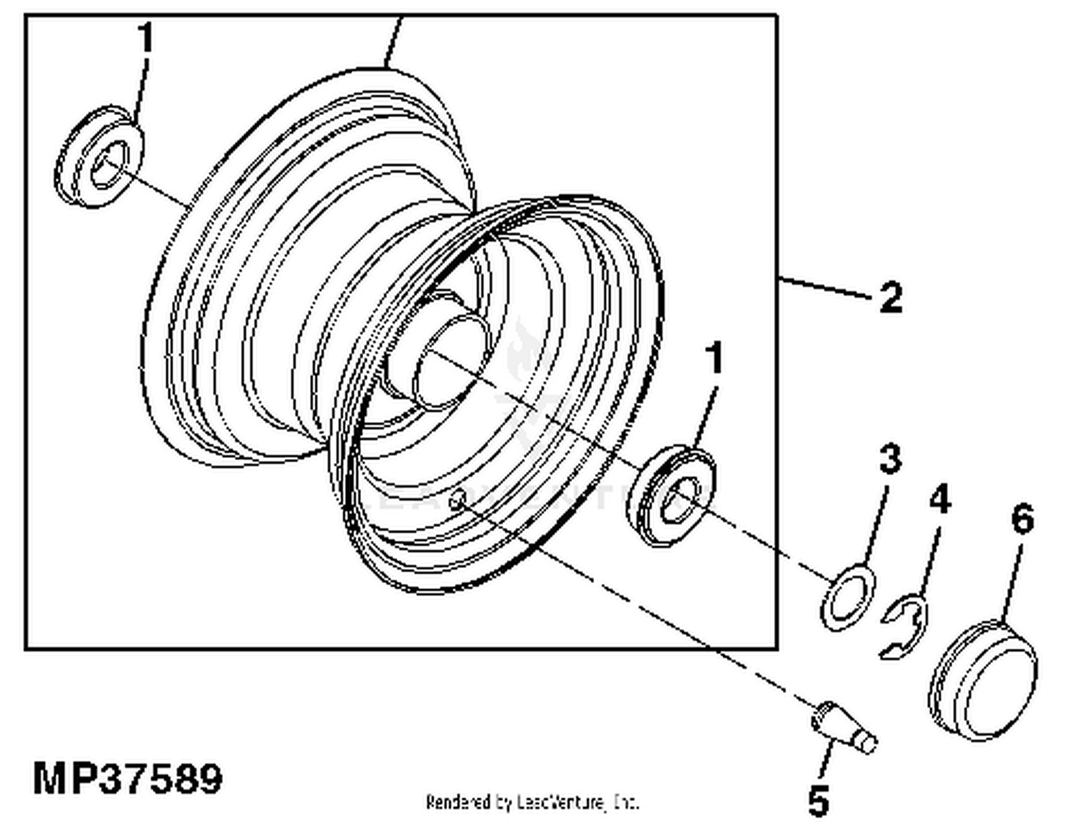 John Deere Power Flow Blower Assembly (62C Mower) -PC9146 Jacksheave,Idlers  & Belt,54 inch: Three-Bag Powerflow Material Collection