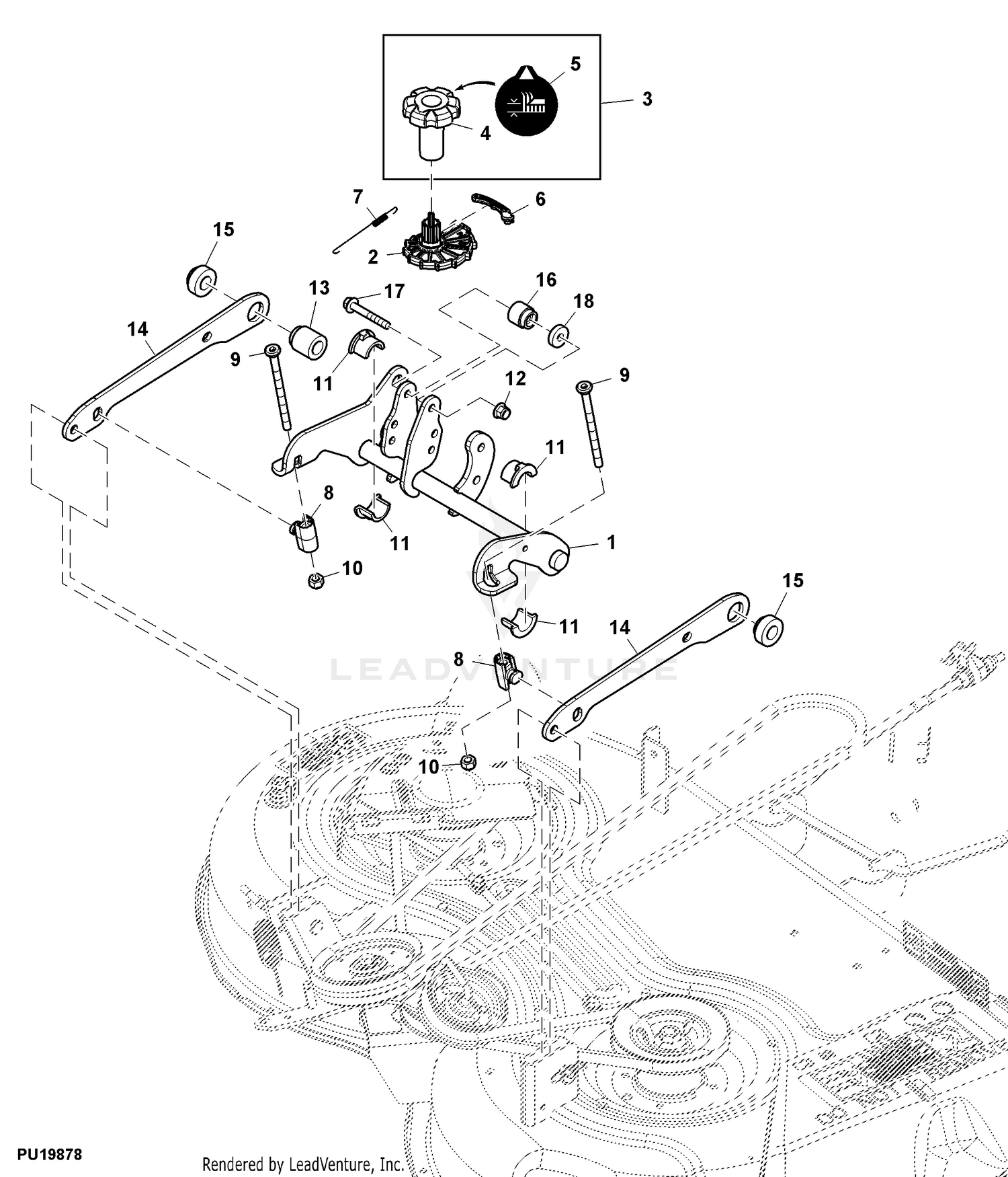 John Deere 42C Mower Deck Housing - AM128570