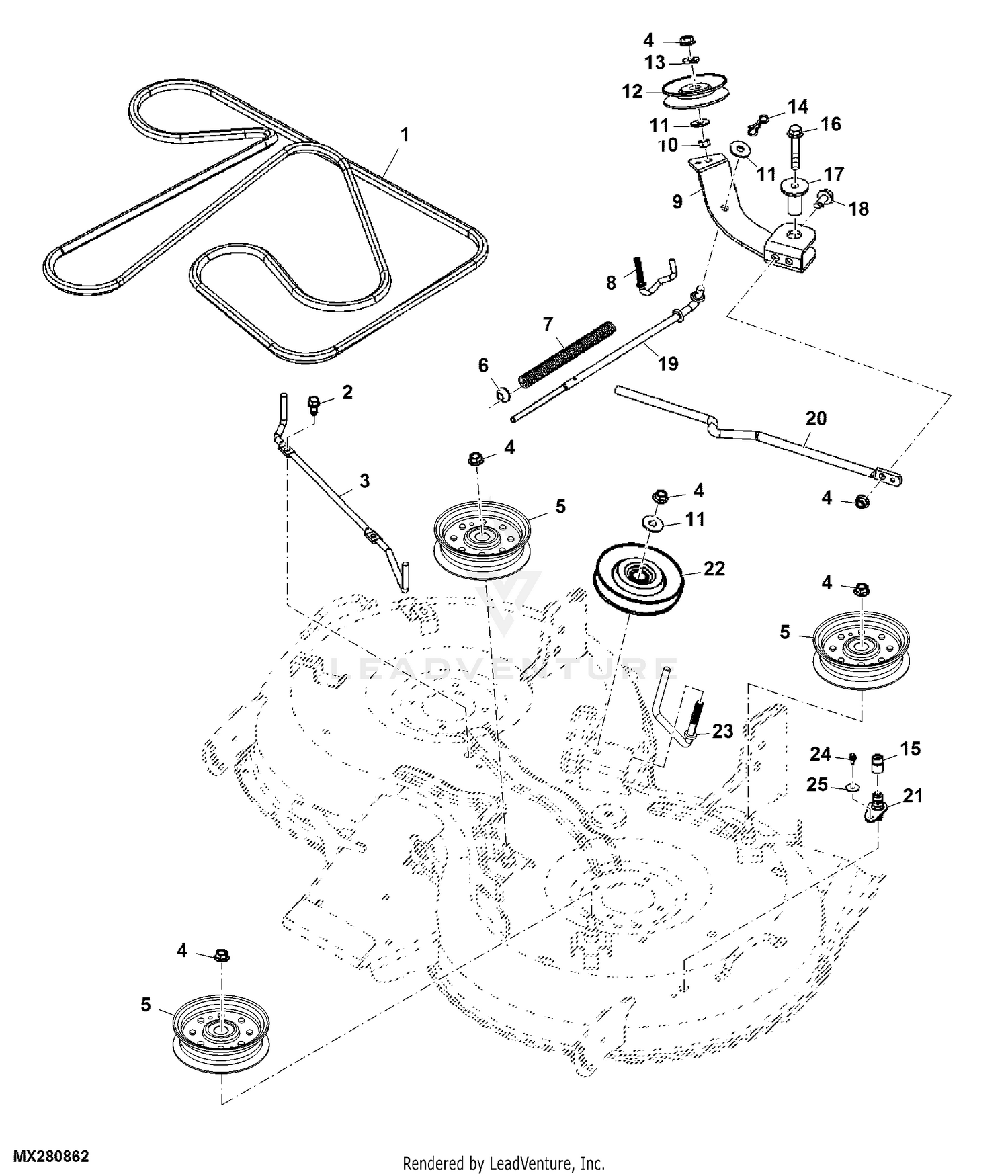 John deere x304 deck belt diagram new arrivals