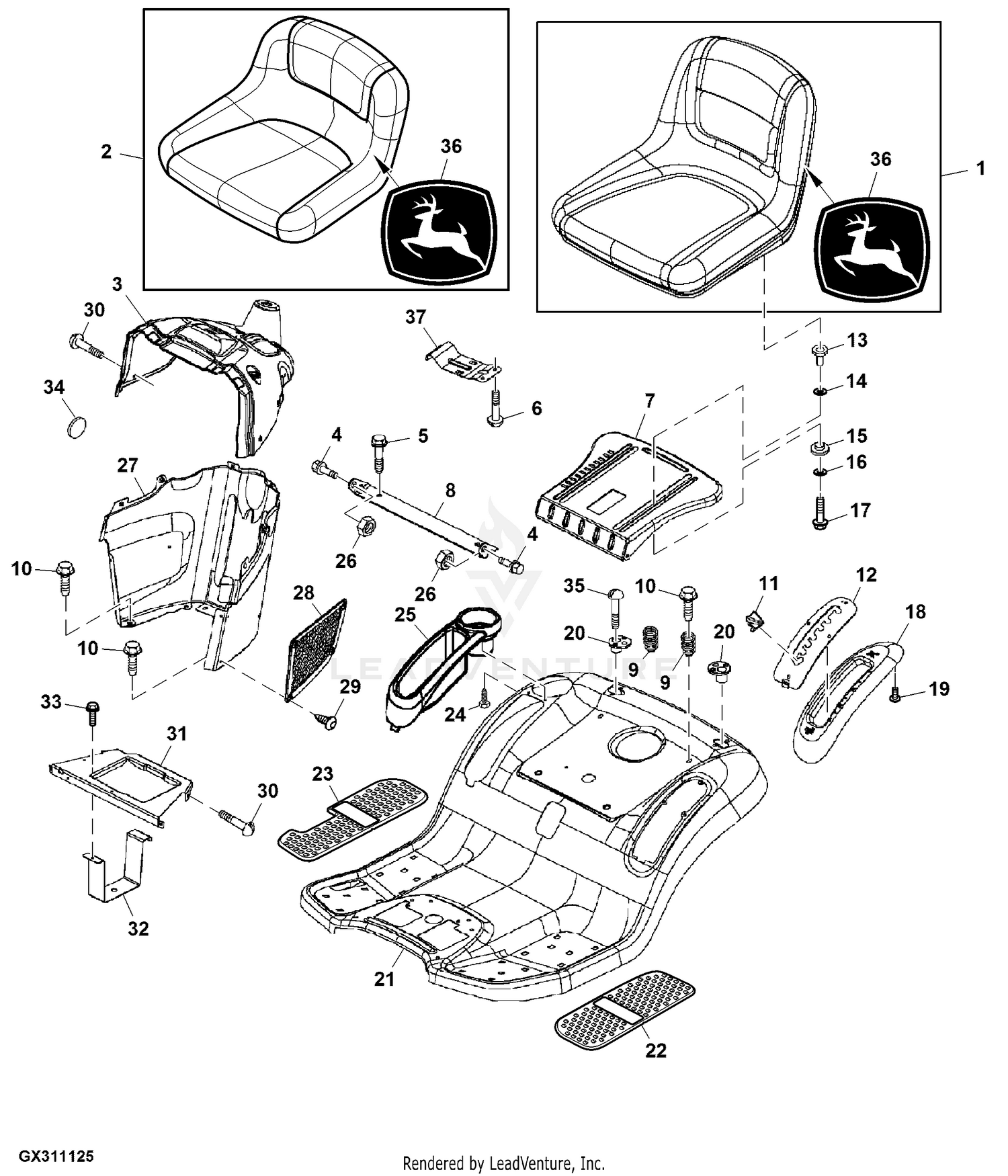 L110 mower online deck