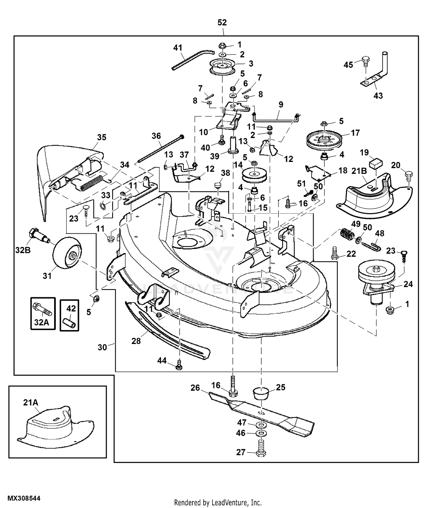 Lawn tractor deals deck parts