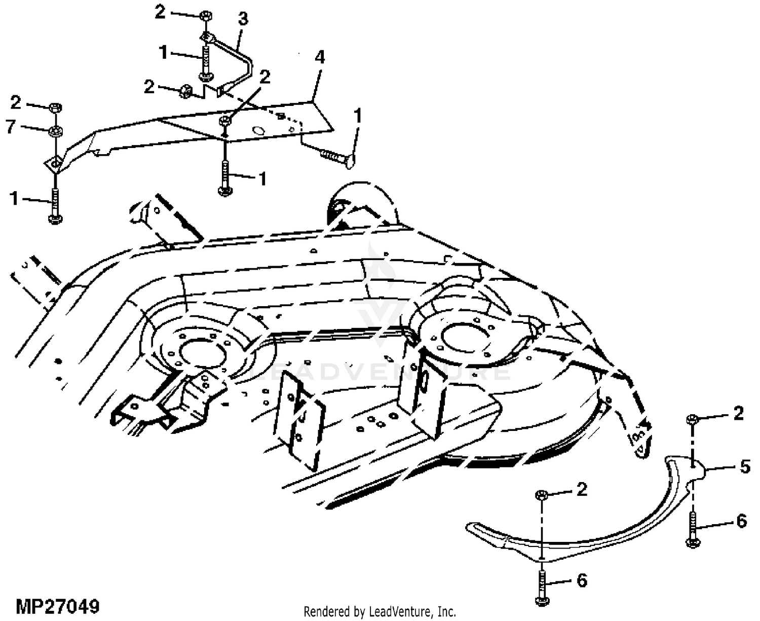 John Deere Power Flow Blower Assembly (48C Mower) -PC9146 Jacksheave,Idlers  & Belt,48C: Two-Bag Powerflow Material Collection System