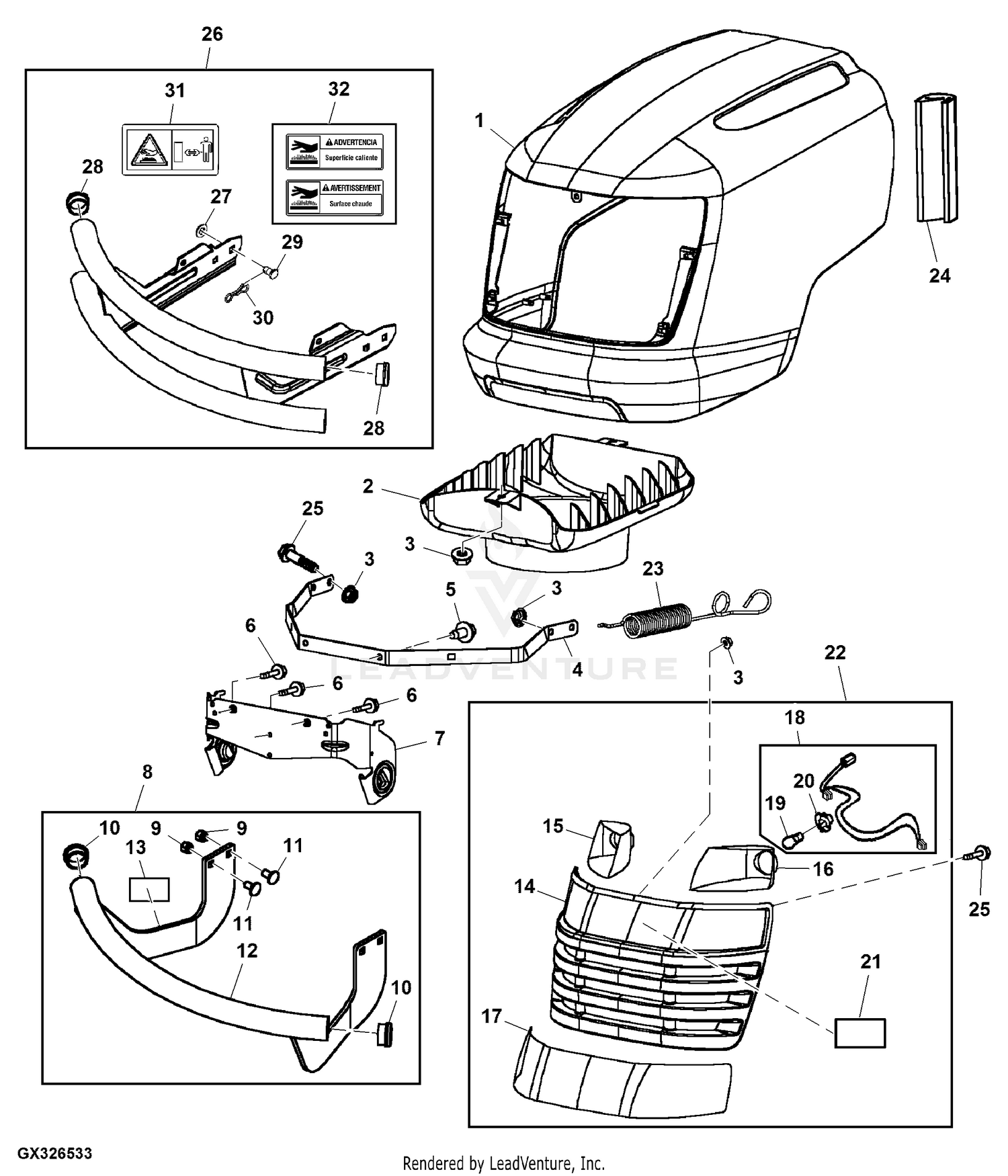 John deere discount l110 deck parts