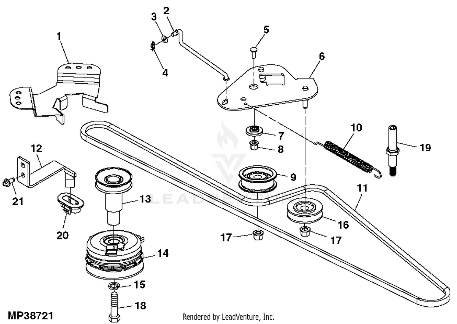 John deere 2025 la145 belt diagram