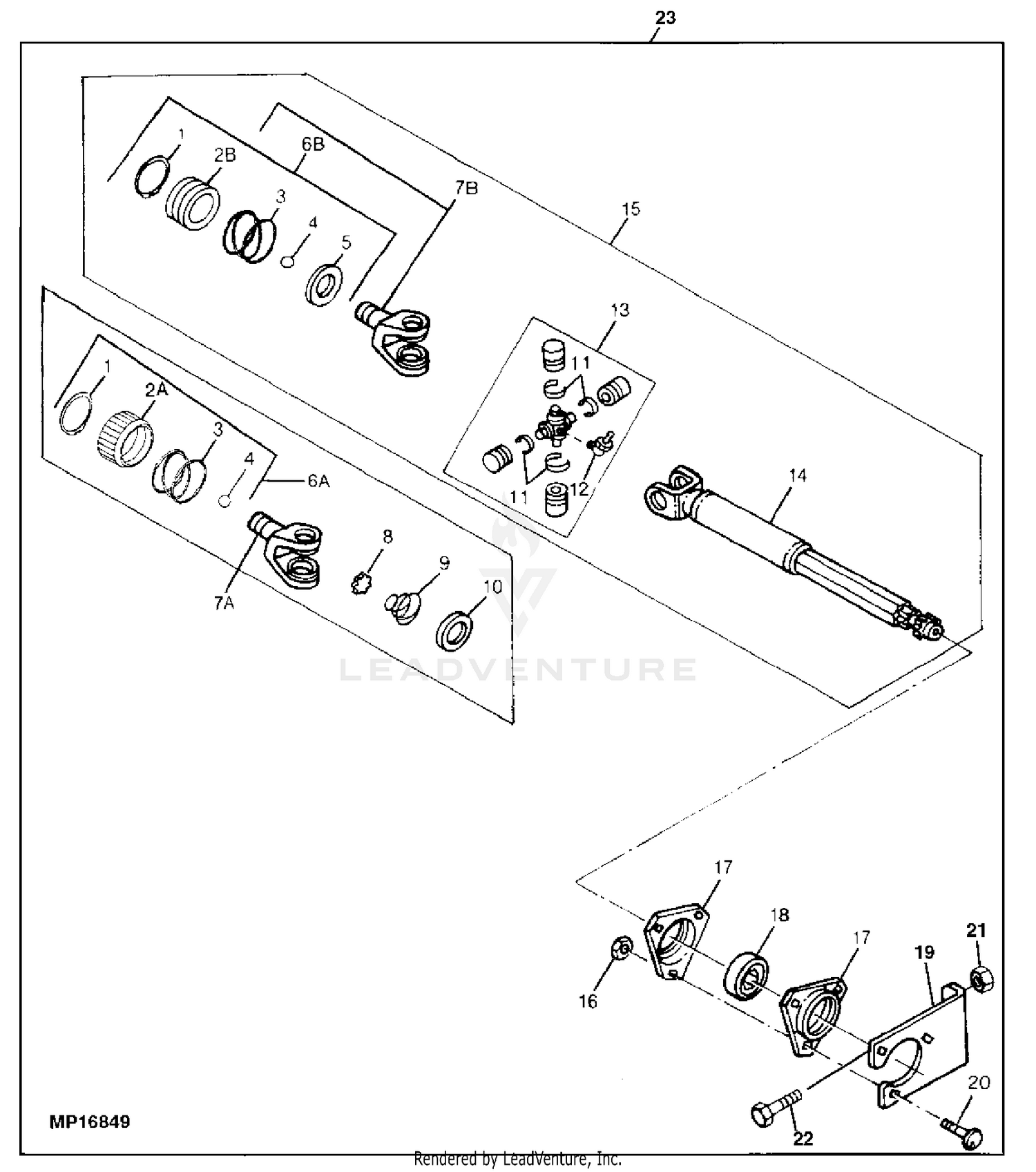 FRONT PTO KIT [C04] BROOM, ROTARY John Deere 51 BROOM,, 51% OFF