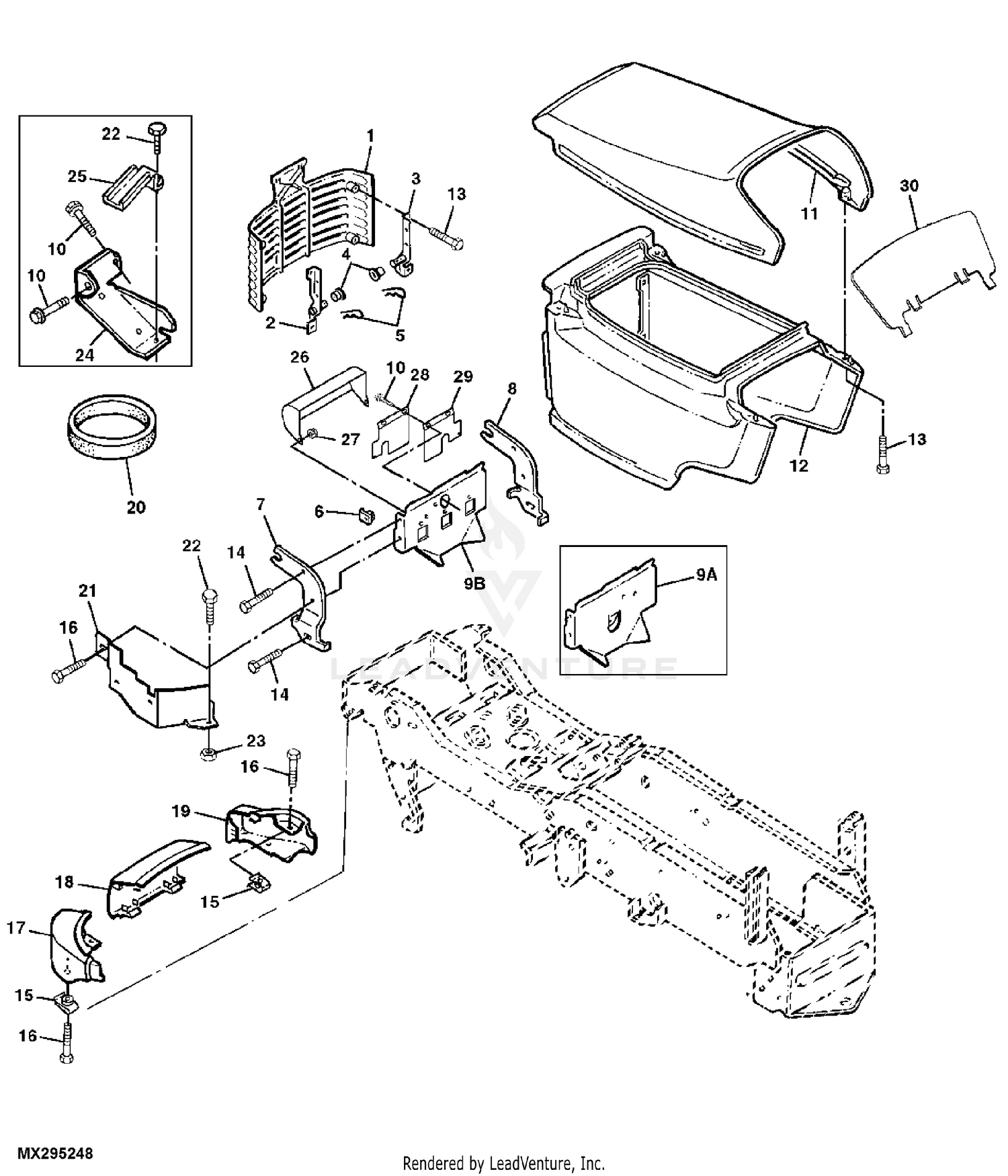 John deere 345 mower deck parts sale