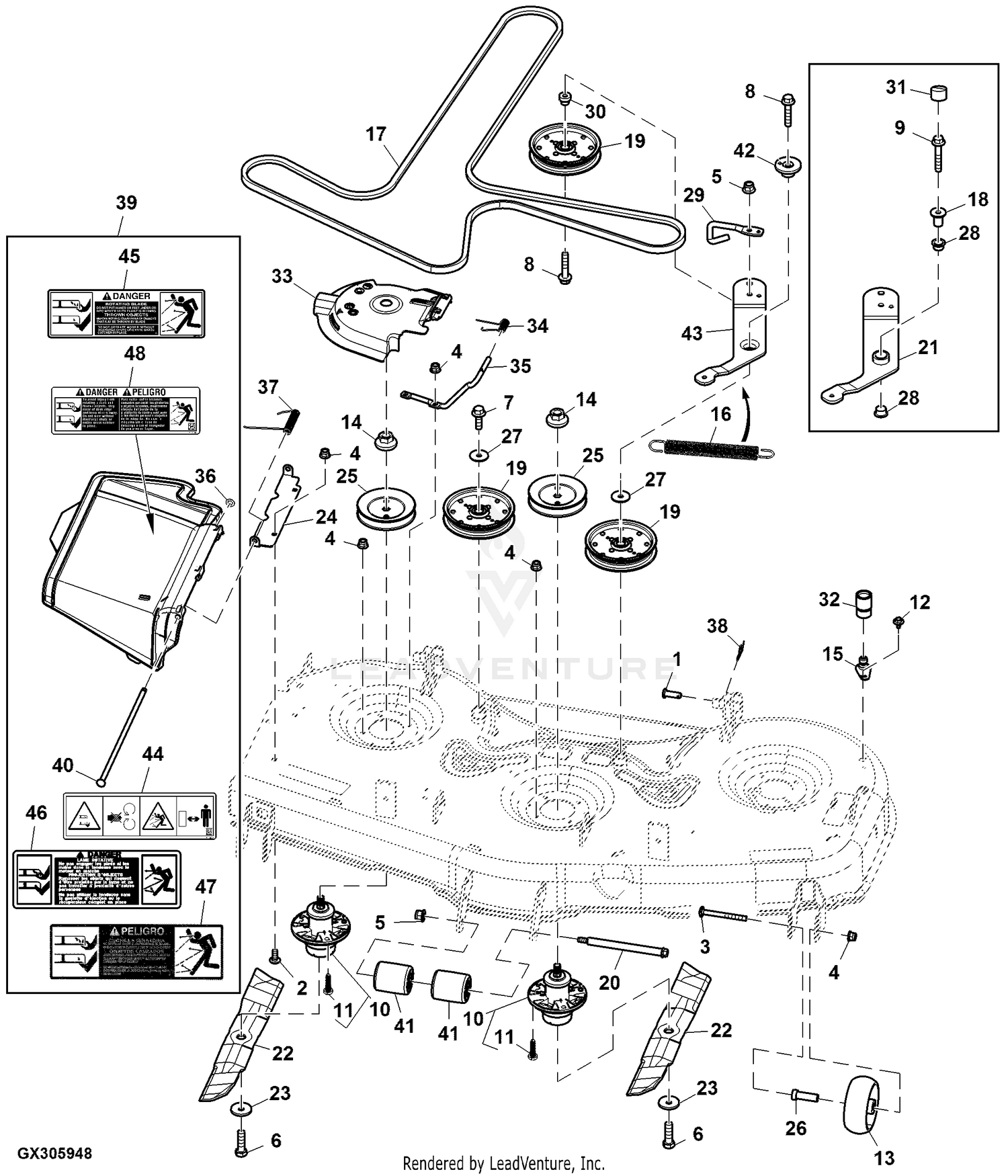 John Deere Z535M ZTrak Mower Z535M ZTrak Mower -PC12791 Mower Drive Belt,Sheaves,Spindles & Blades,Accel Deep,54 inch: Mower Deck and Lift Linkage John Deere Z535M ZTrak Mower Z535M ZTrak Mower -PC12791 Mower Drive Belt,Sheaves,Spindles & Blades,Accel Deep,54 inch: Mower Deck and Lift Linkage