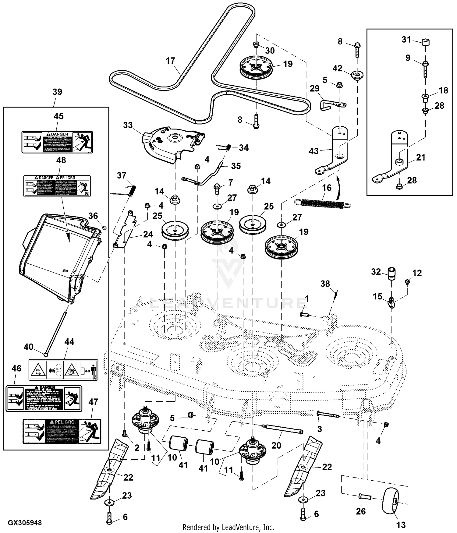 John deere z525e belt replacement sale