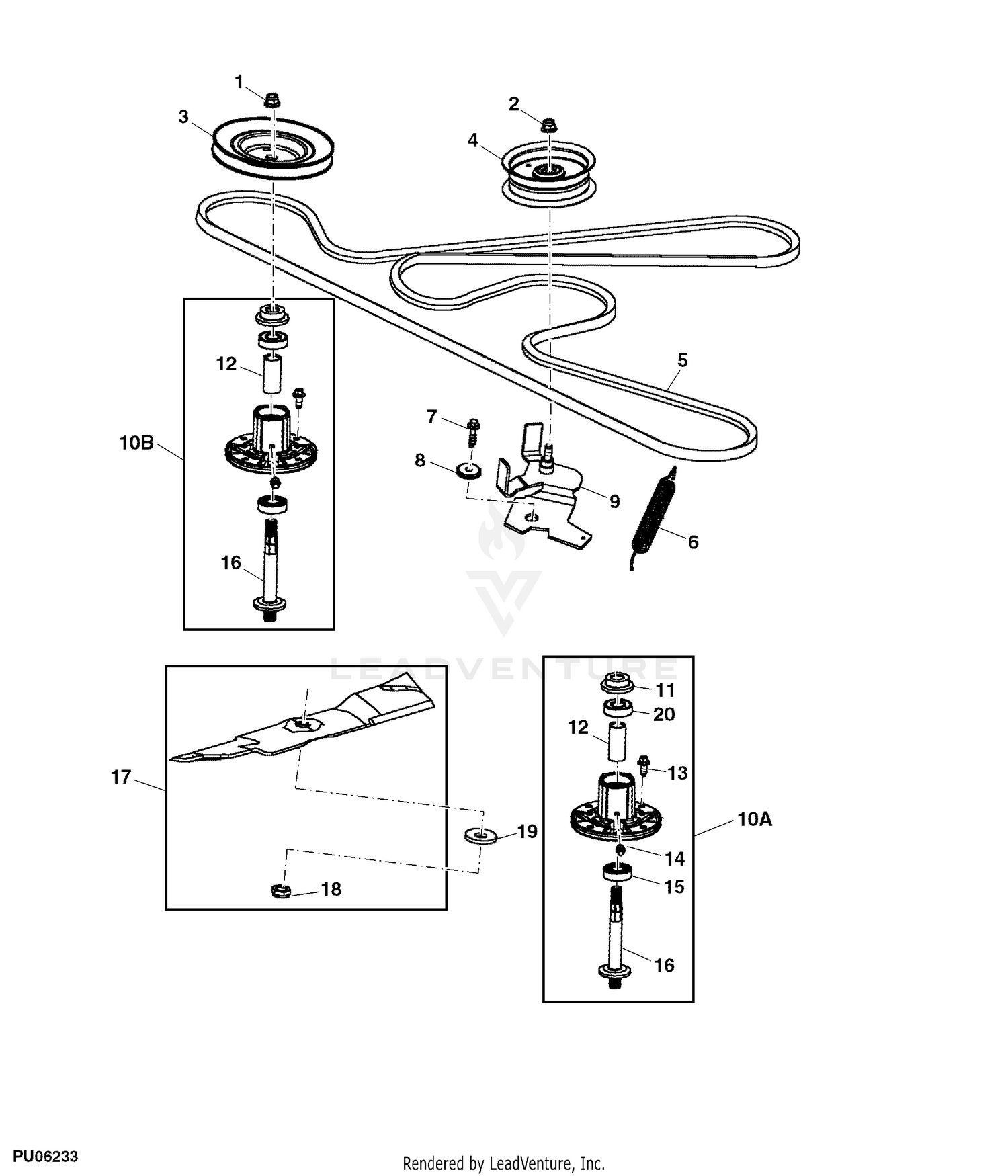 John deere ride best sale on mower belt diagram