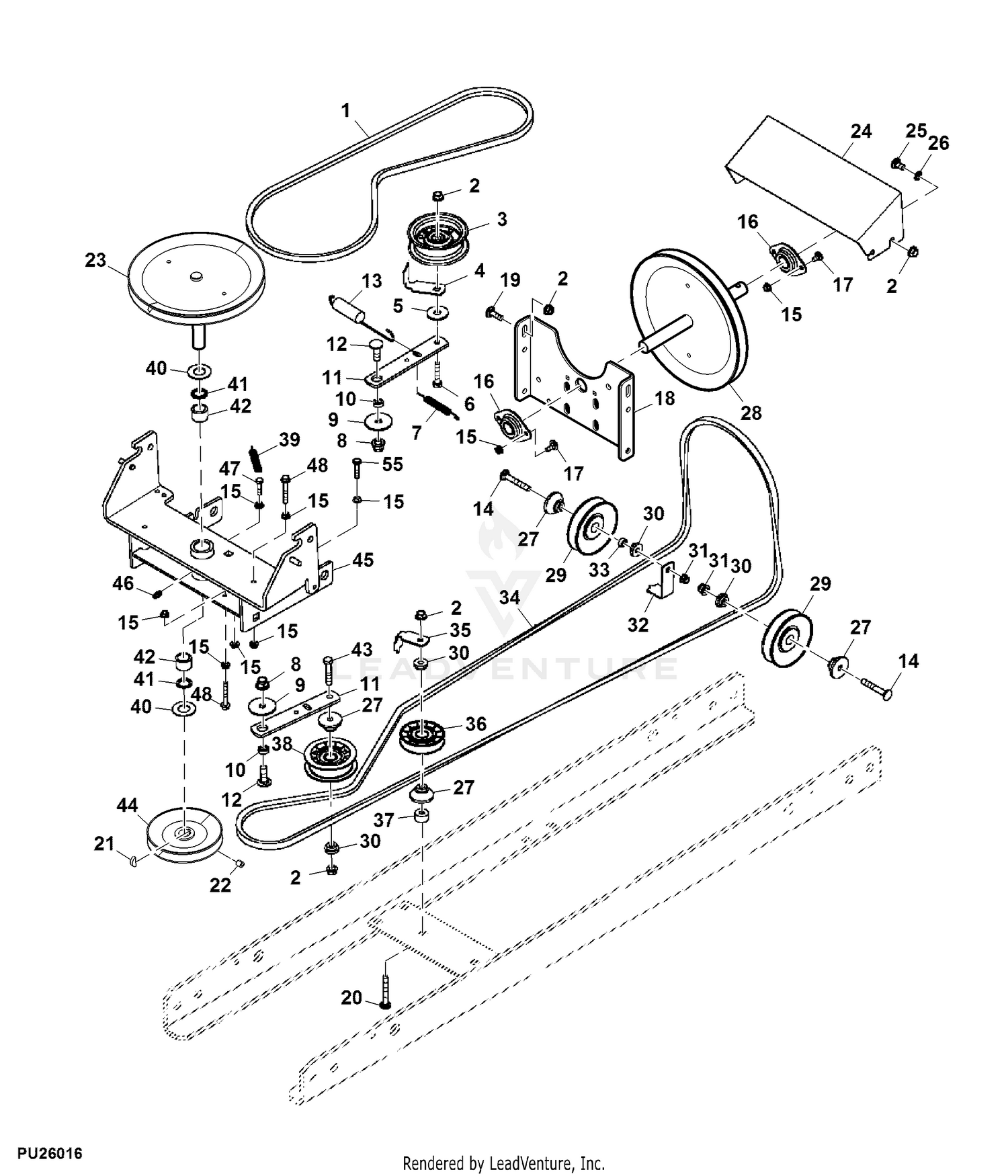 John deere la105 discount belt