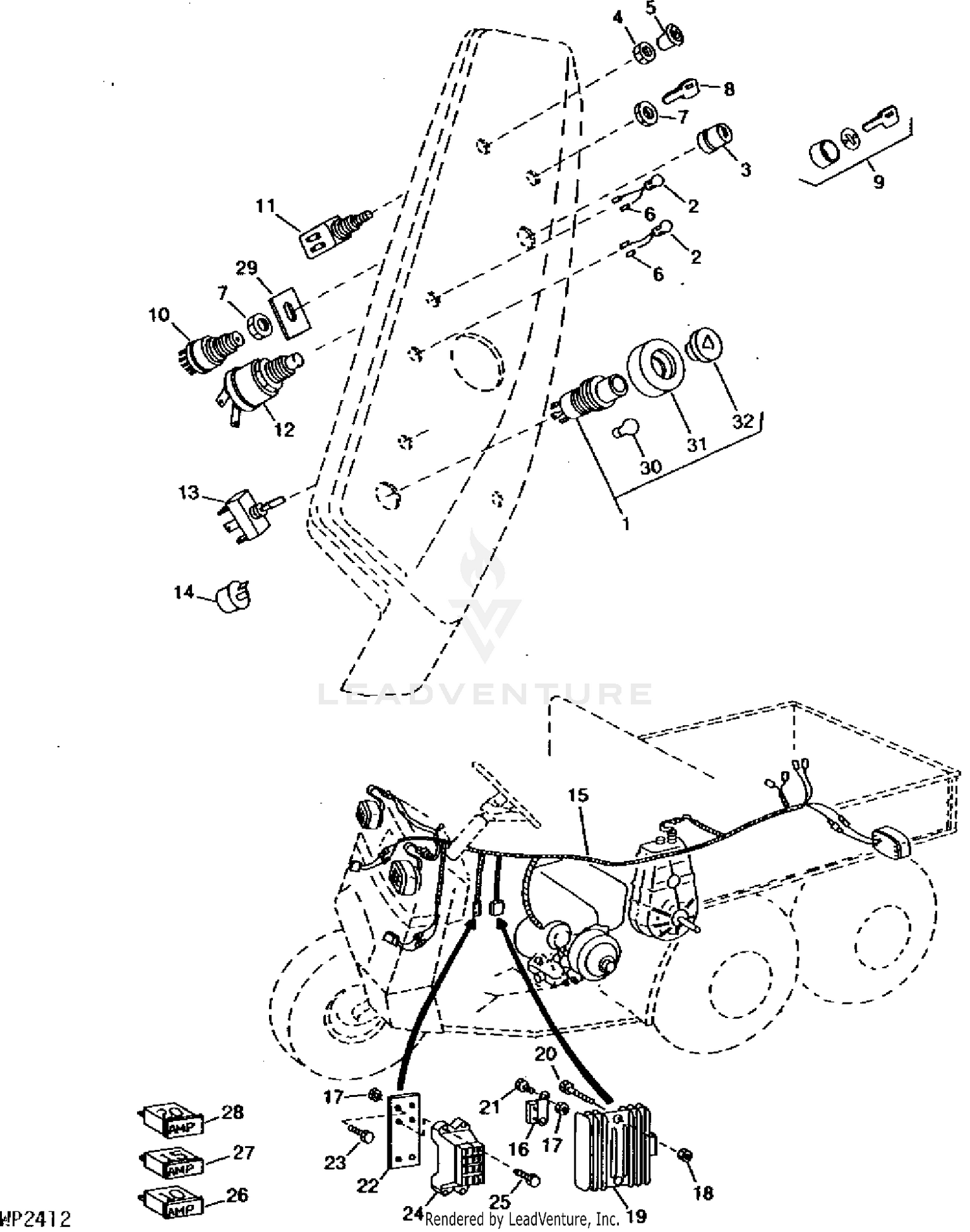 Ignition Switch for John Deere AMT 600 622 626 All Material Transporter
