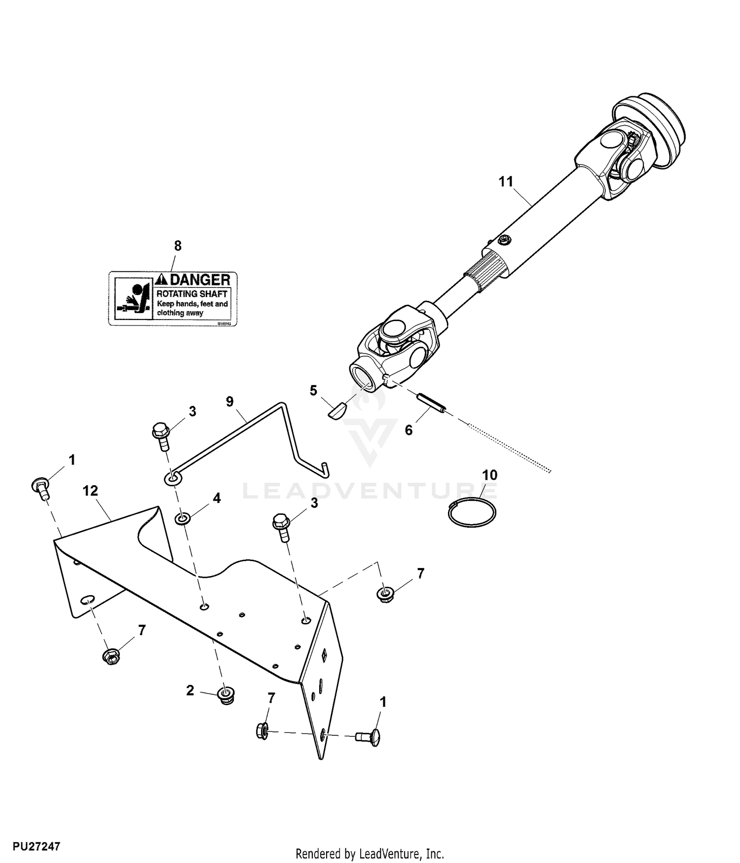 John Deere Cintura 47" Due Spazzaneve 2 Stadi Su Un 318 M85442 - Foto 6