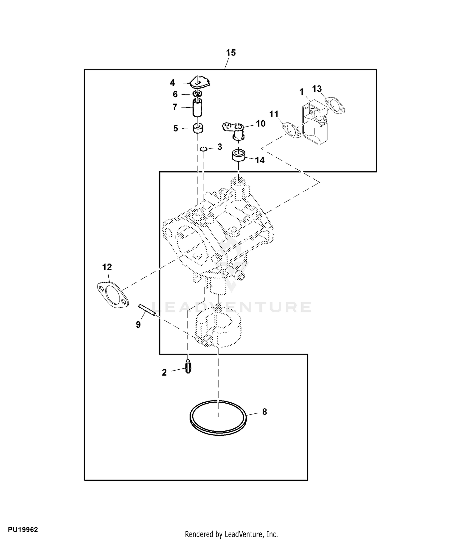 John Deere FUEL AND AIR Carburetor Gasket Kit 