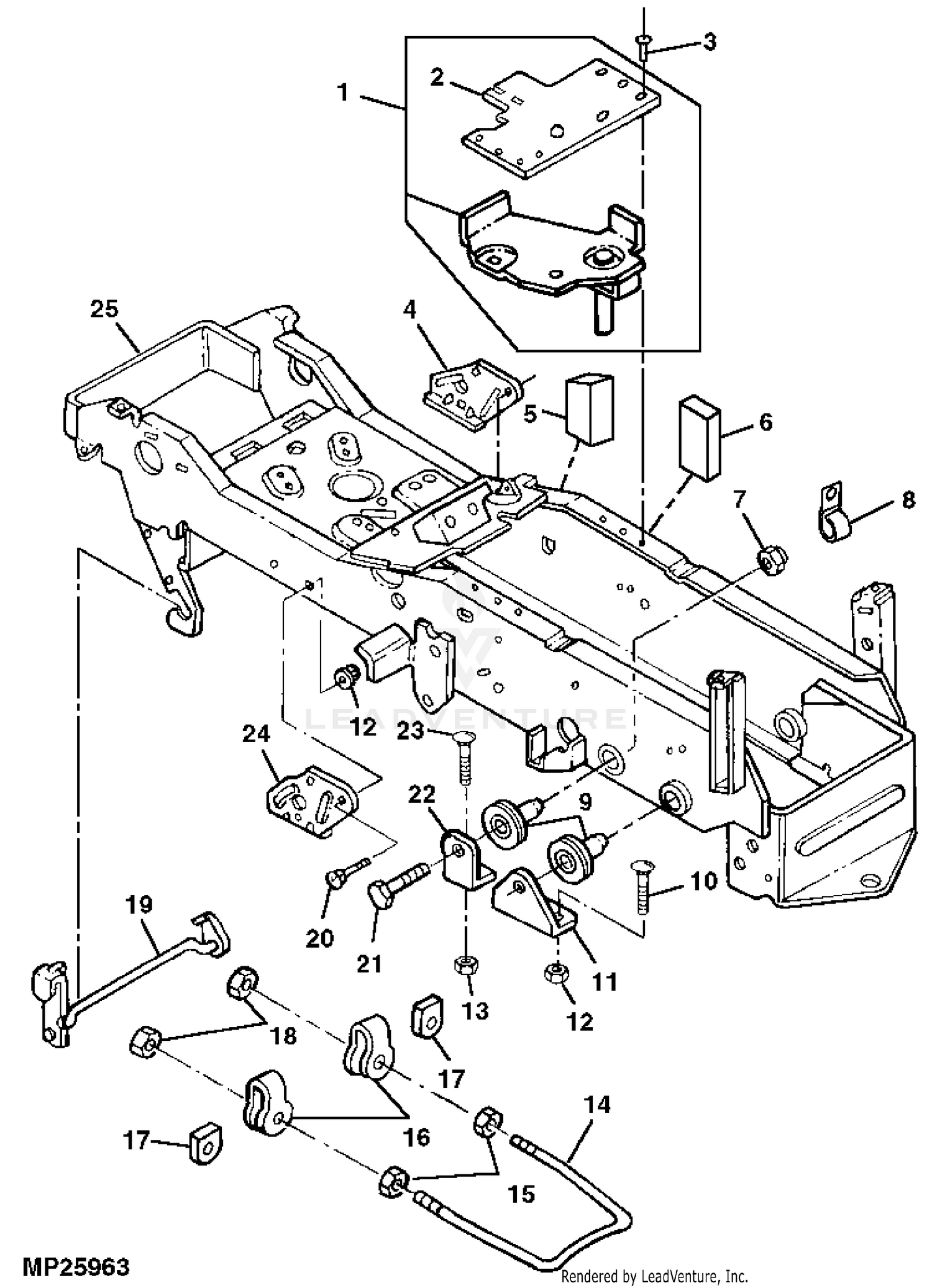 John deere 345 outlet mower deck parts