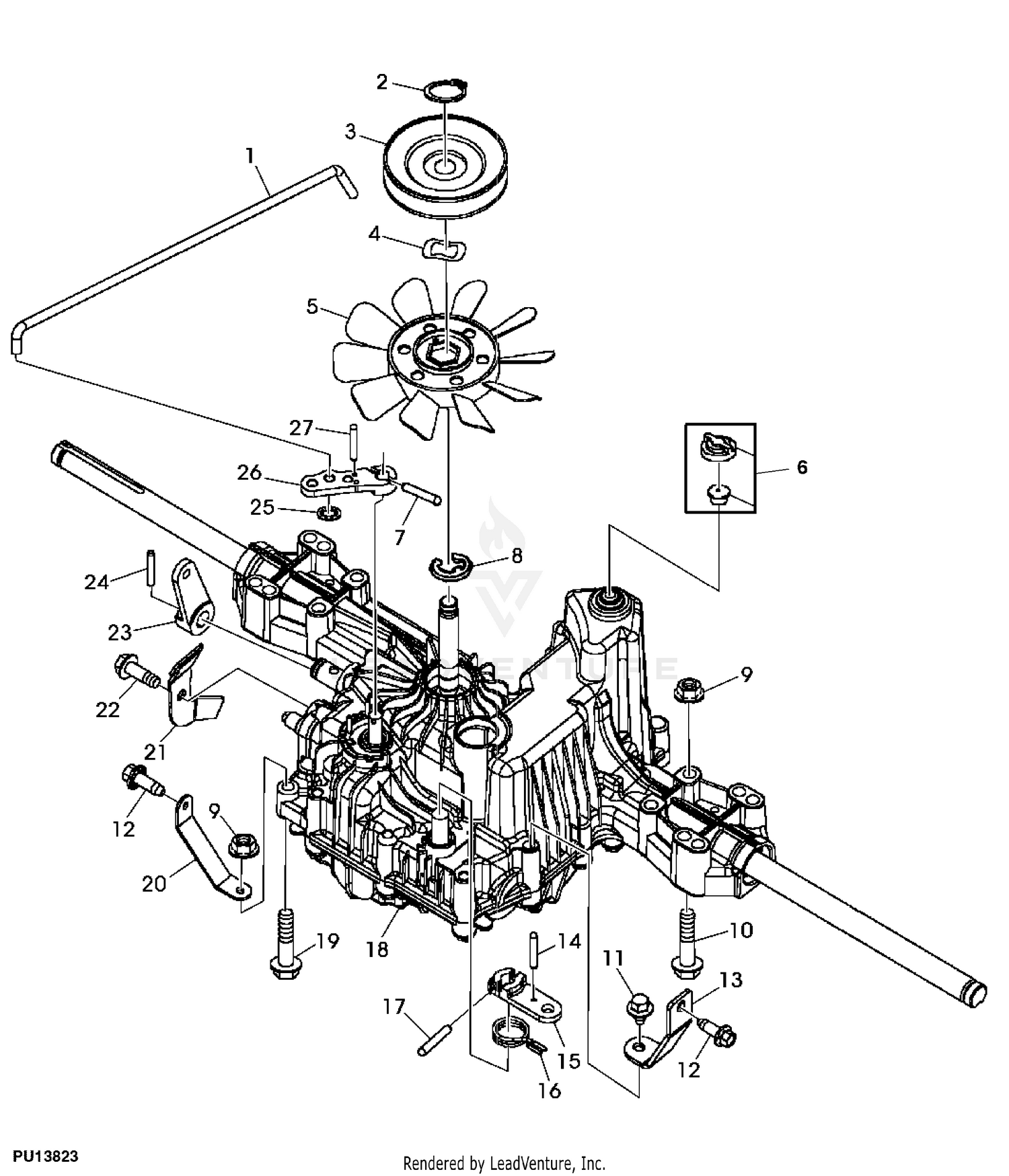 John Deere L17.542 Scotts Lawn Tractor PC9101 Transmission POWER TRAIN GU20006