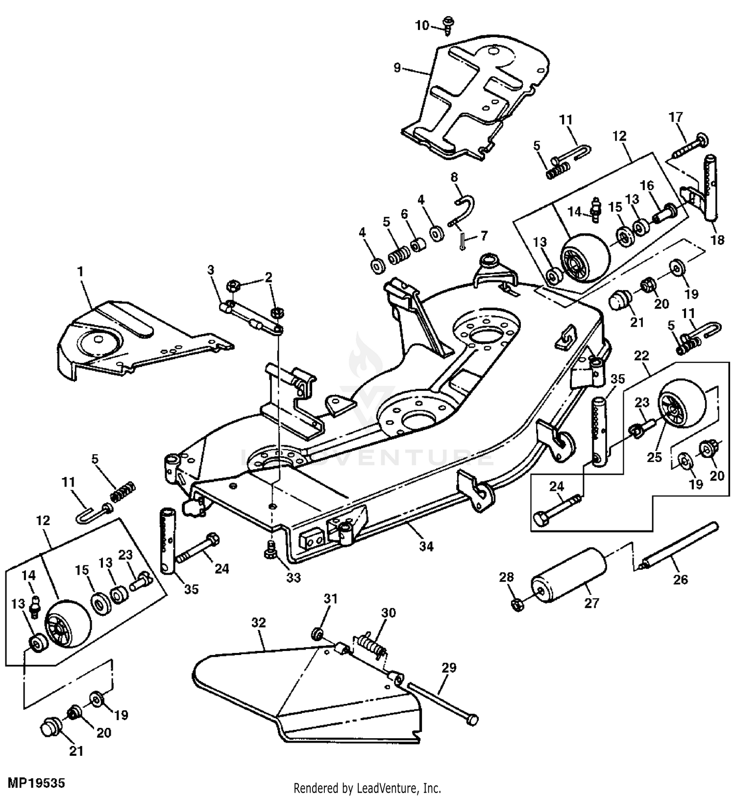 John deere 345 mower deck sale