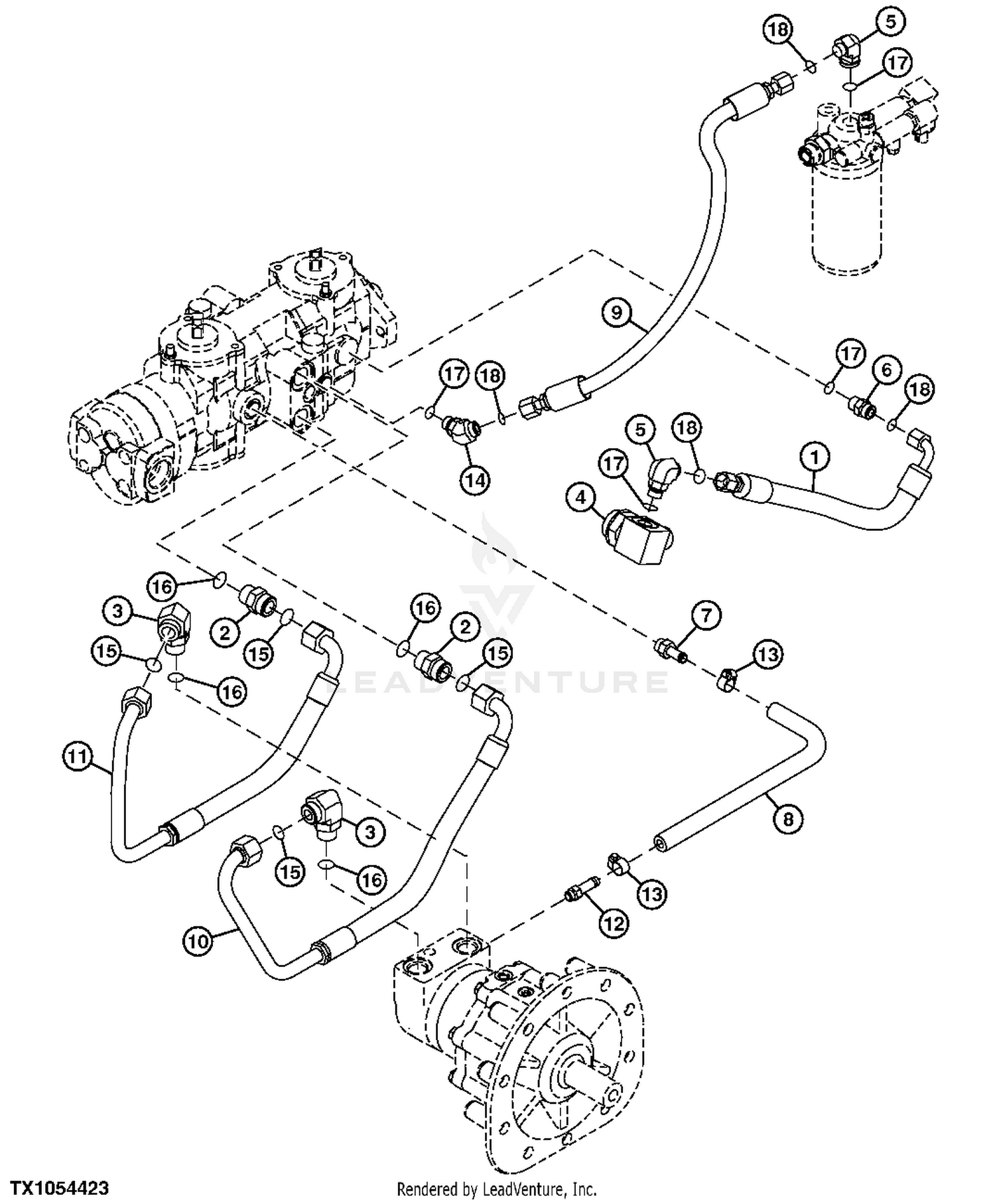 Heavy Equipment, Parts & Attachments JOHN DEERE KV18951 HYDRAULIC HOSE