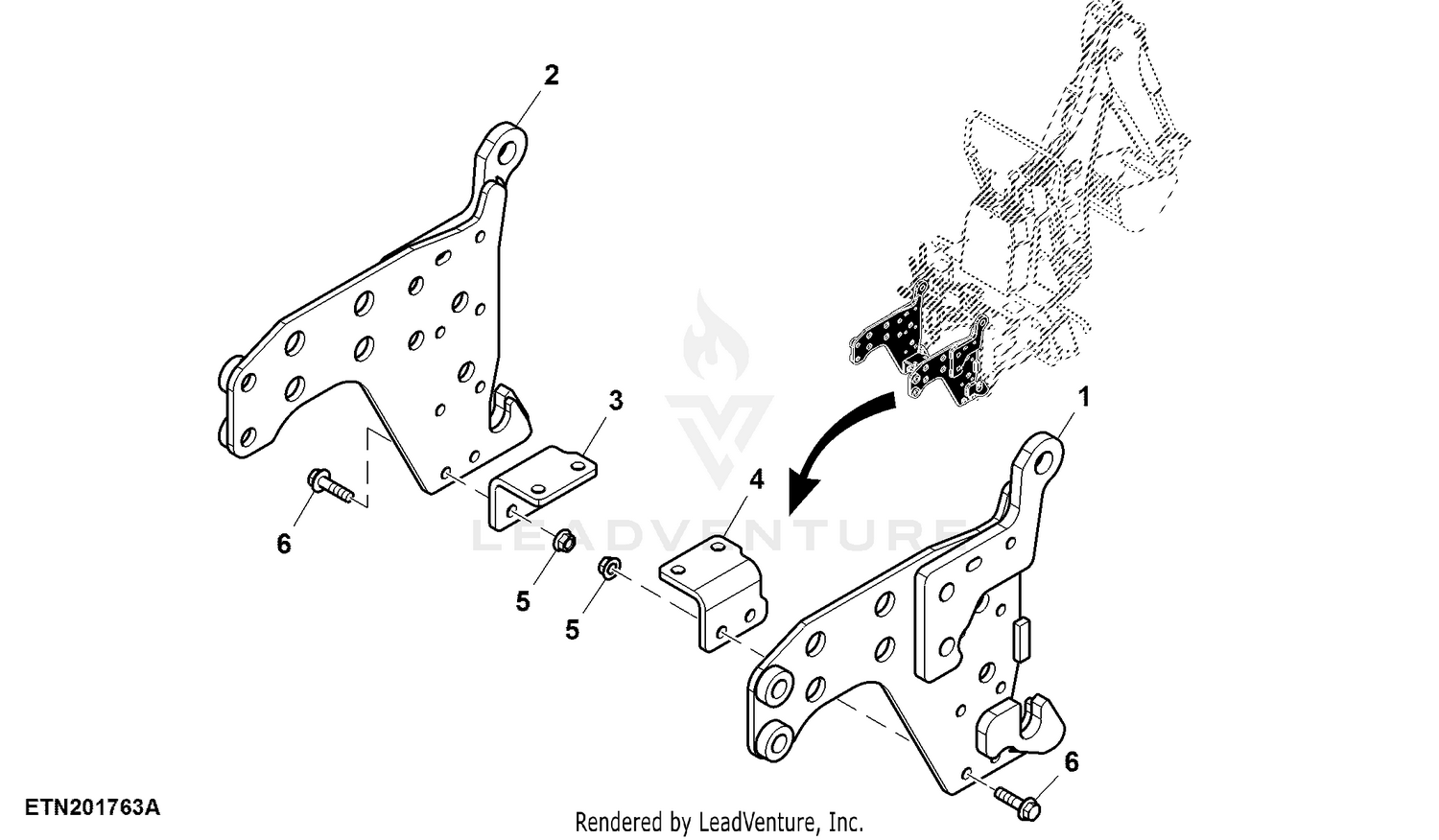 John Deere Backhoe 260 Subframe, Backhoe