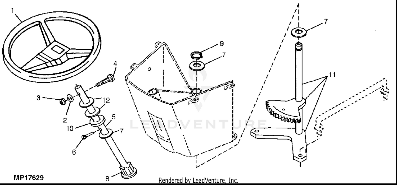 Lawn tractor store steering parts